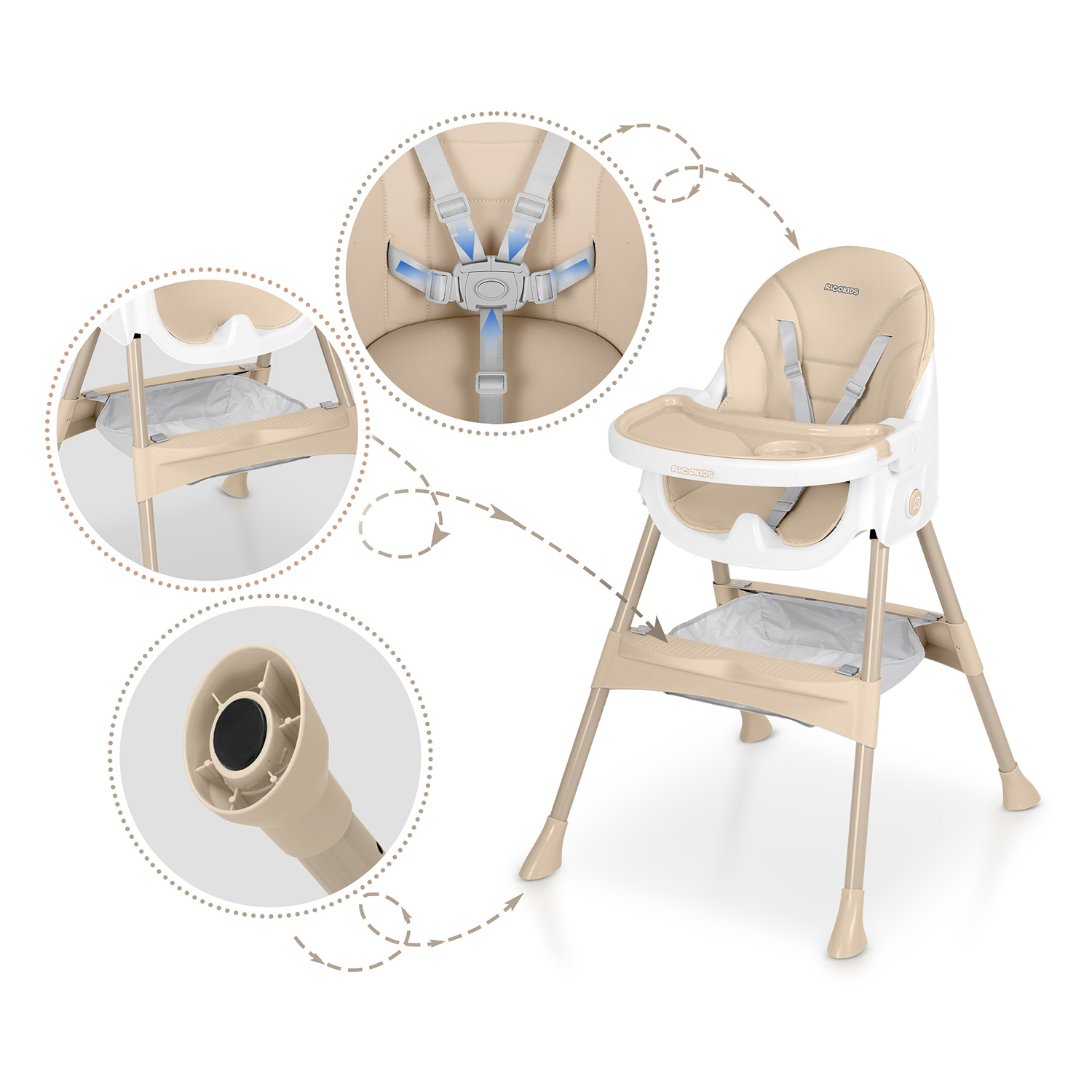 Ricokids Mani beež söötmistool - Image 11