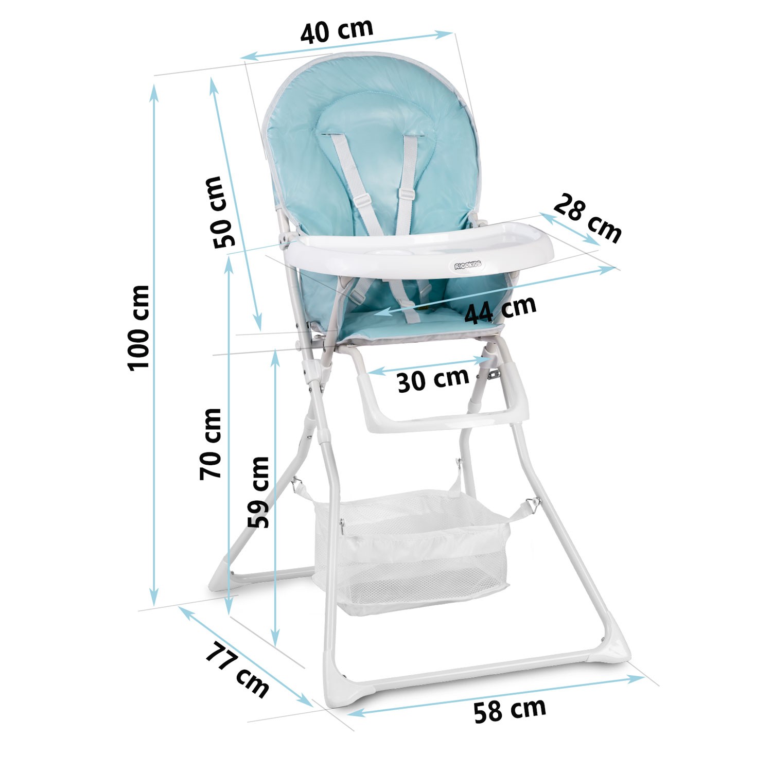 Ricokids FANDO söögitool lauaga, sinine + tasuta korv - Image 12