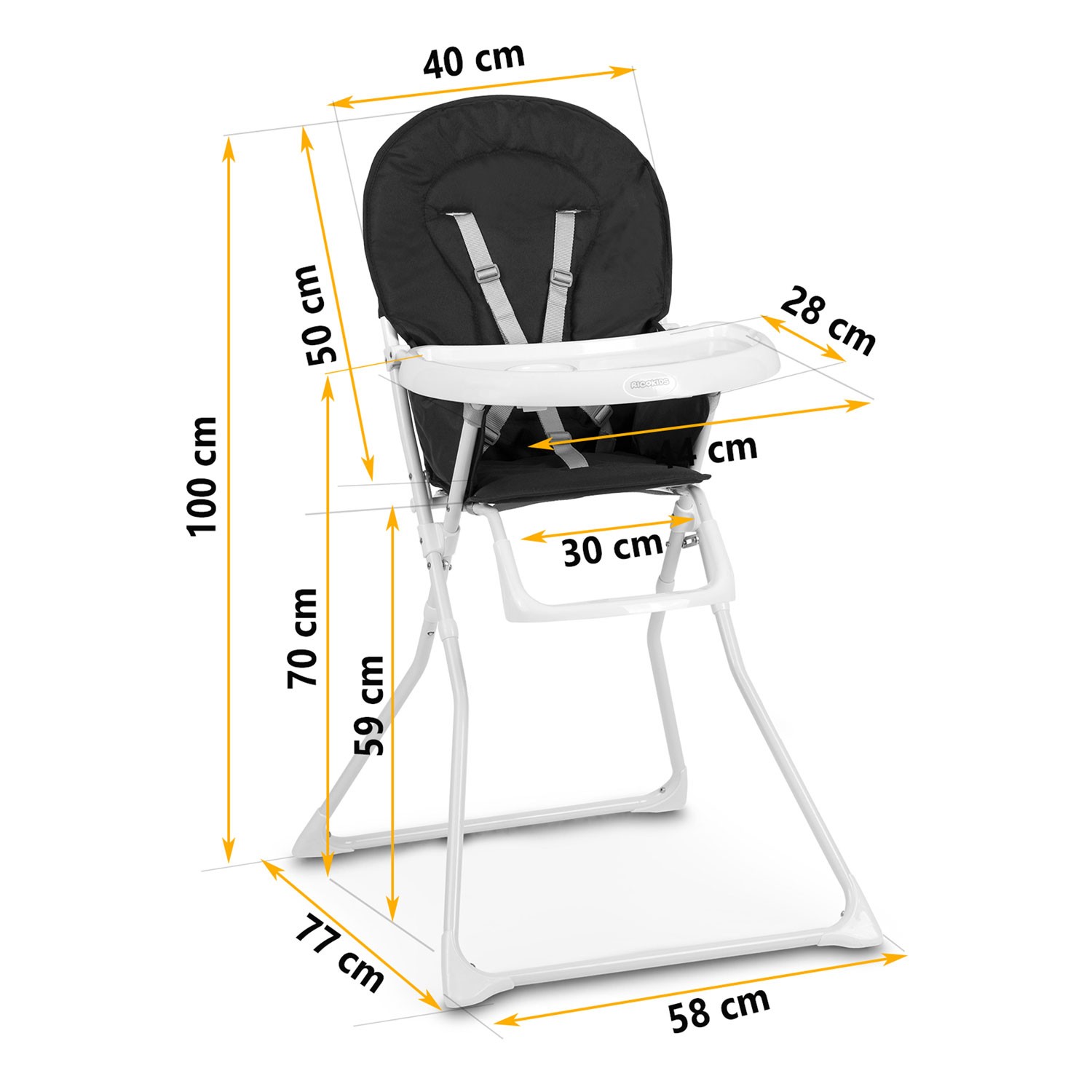 Ricokids FANDO söögitool lauaga, must - Image 7