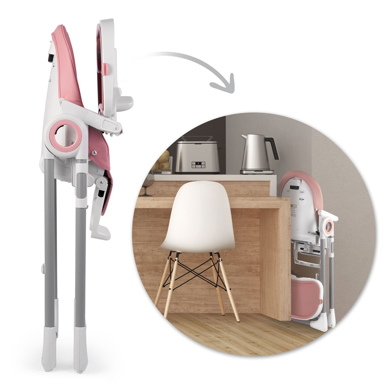 Nukido Belo roosa söögitool laua ja mänguasjakäepidemega - Image 7