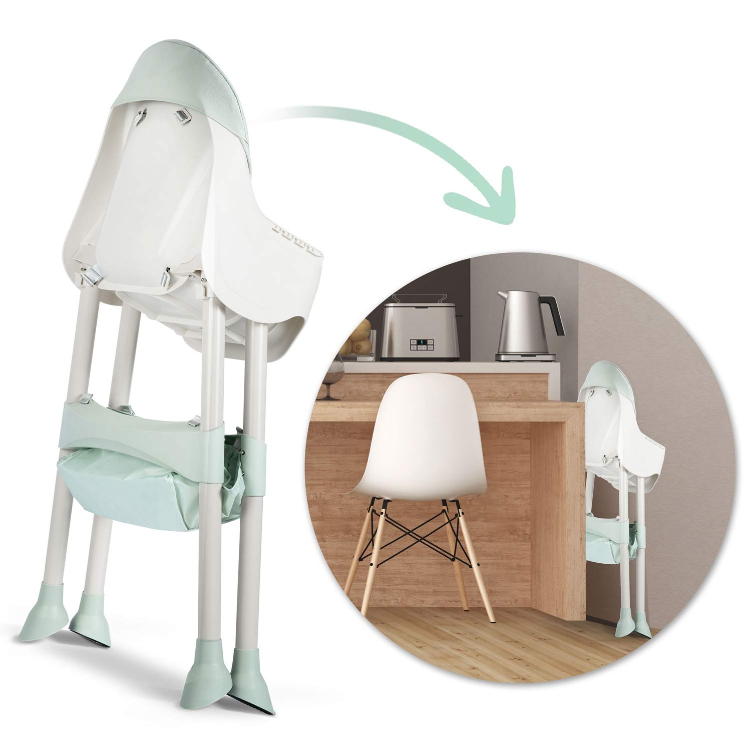Milo söögitool lauaga, roheline - Image 9