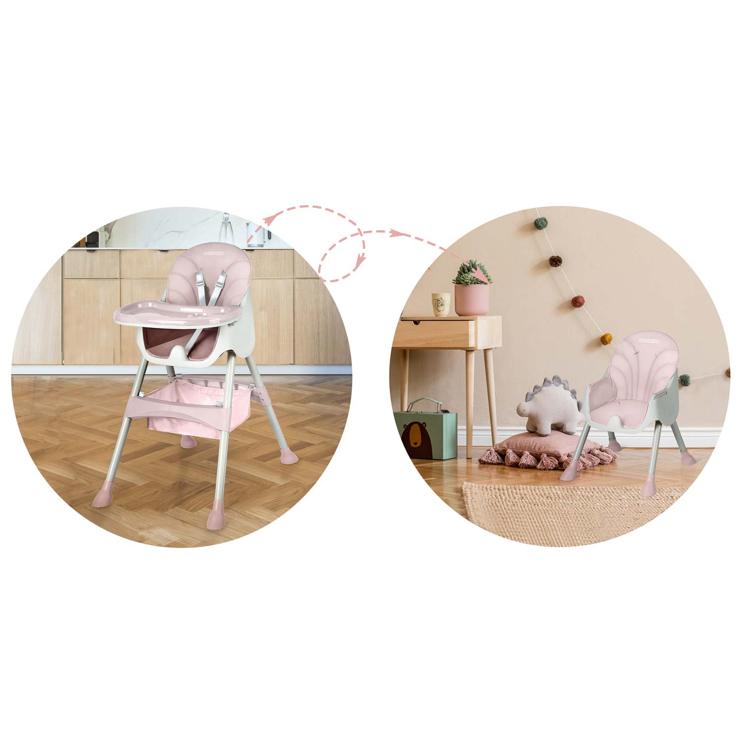 Milo roosa söögitool lauaga - Image 7