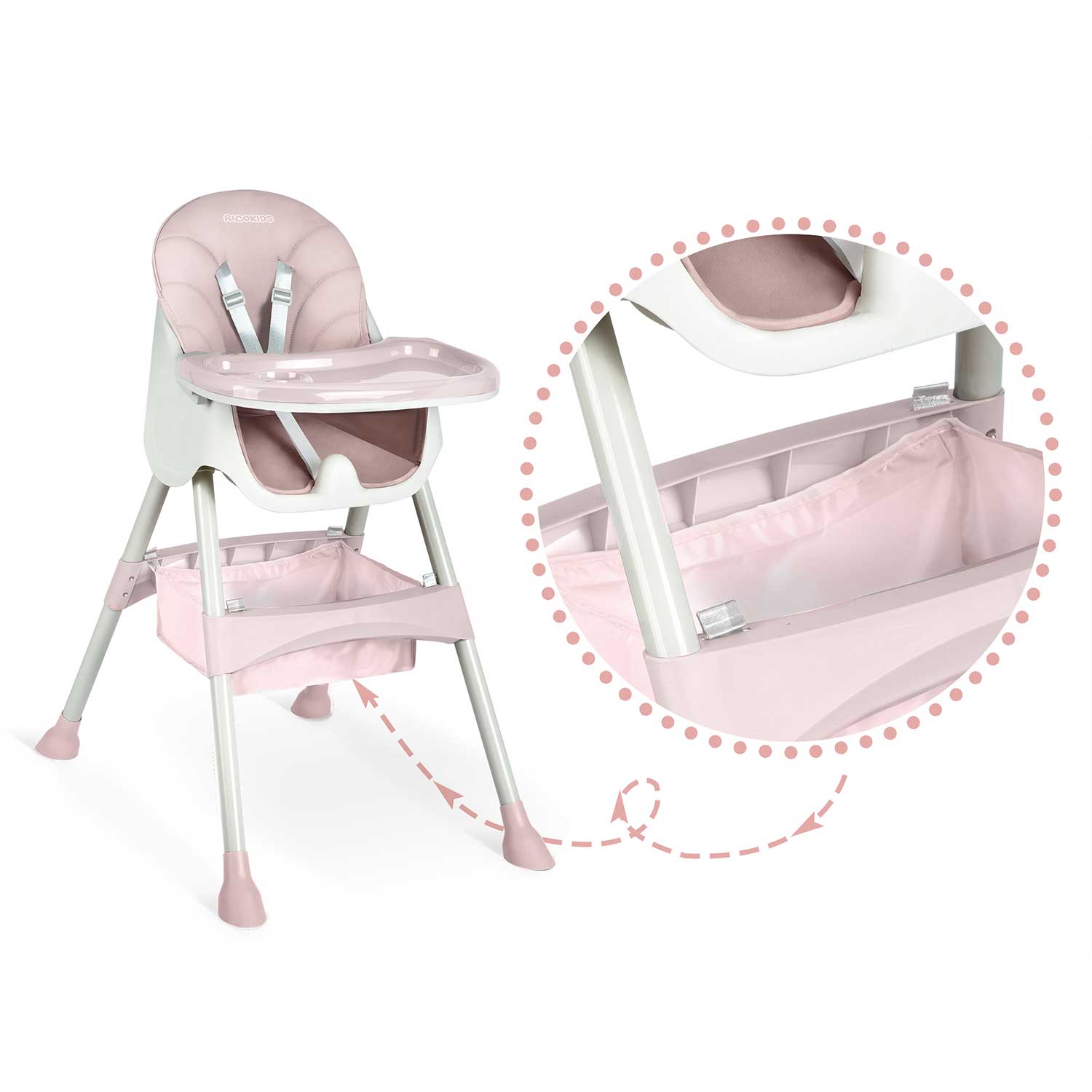 Milo roosa söögitool lauaga - Image 6