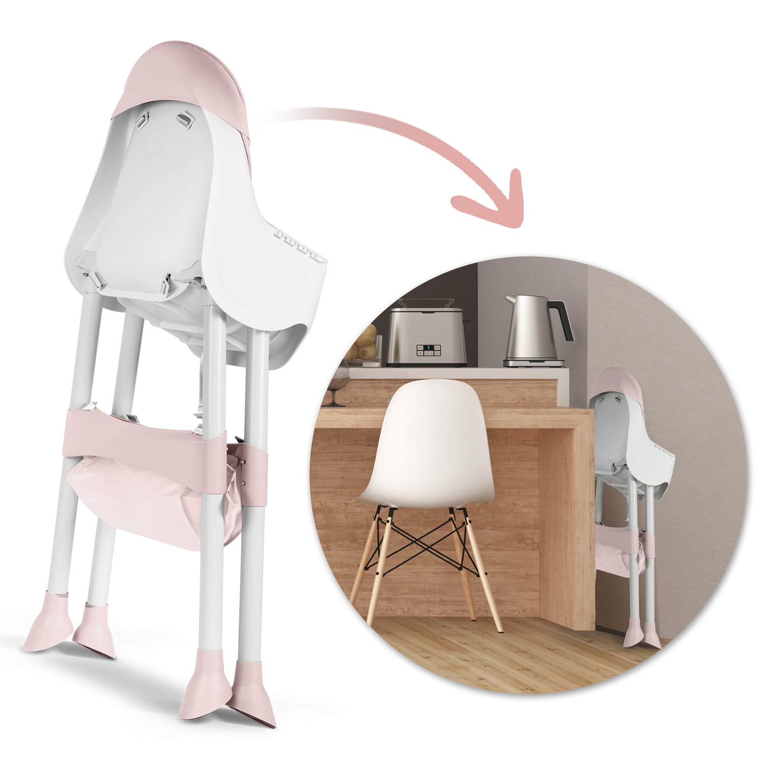 Milo roosa söögitool lauaga - Image 13