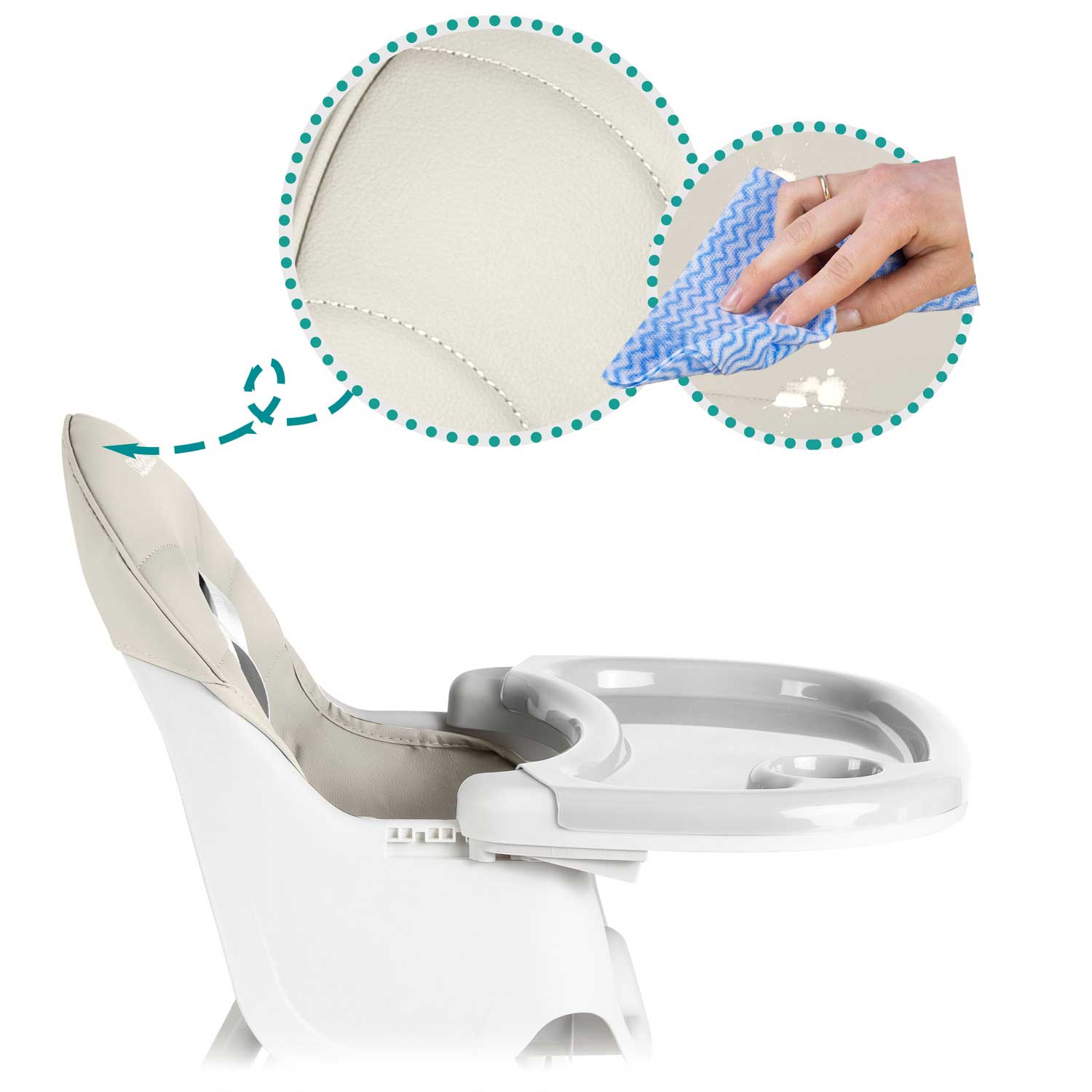 Milo Ricokids söögitool laua ja põllega, hall - Image 14