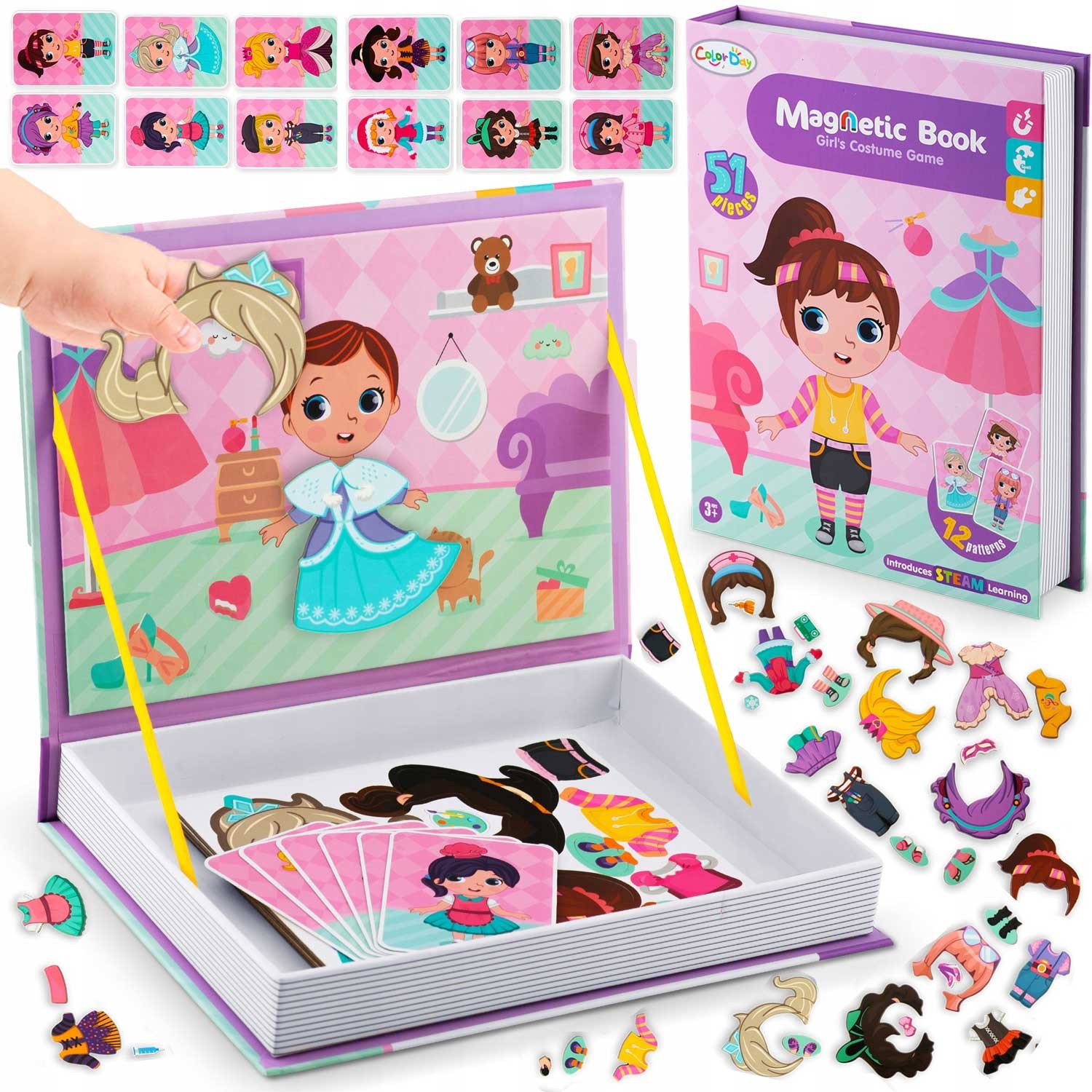 Magnetiline pusleraamat tüdrukute garderoobile RK-770