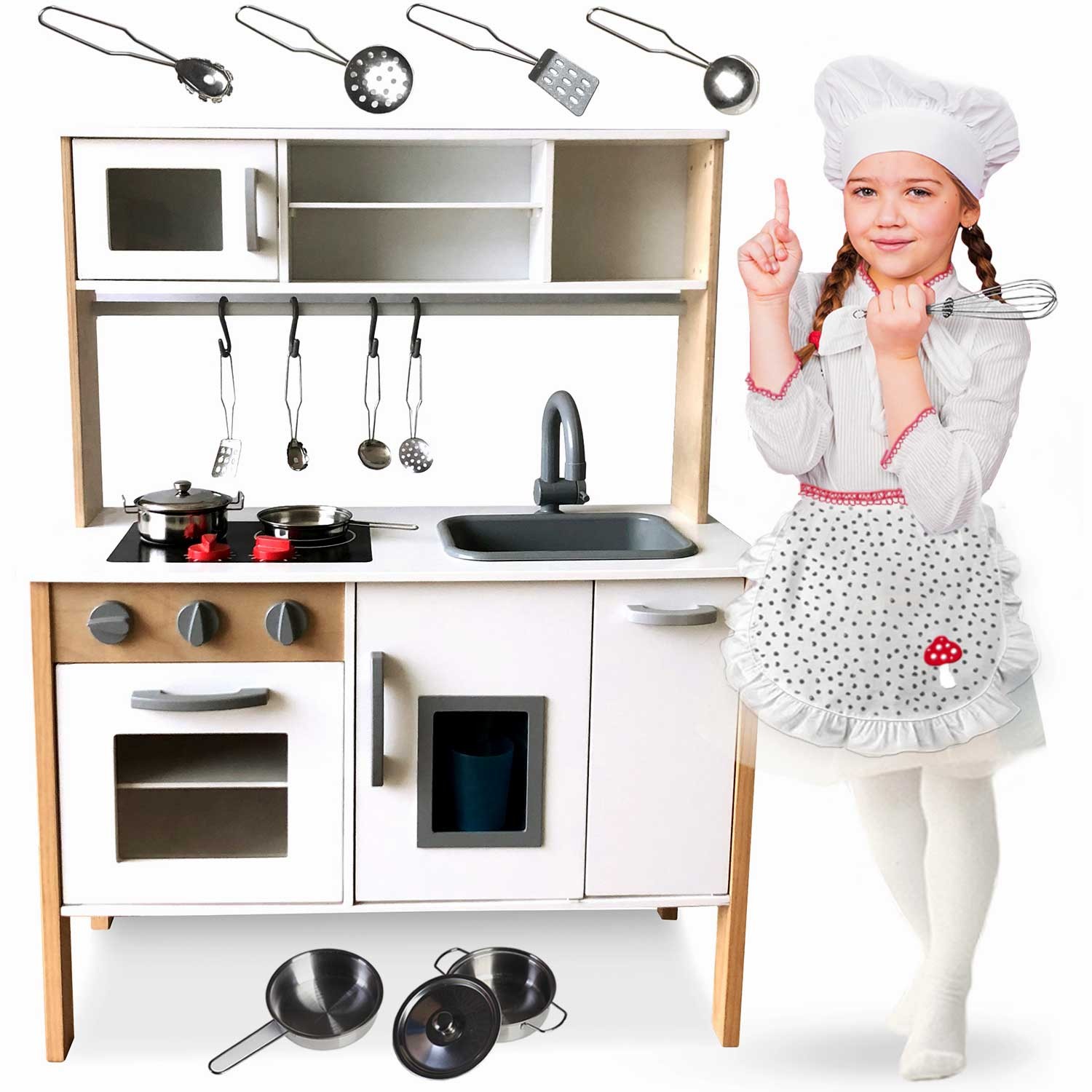 Puidust köök lastele - retro aksessuaaridega