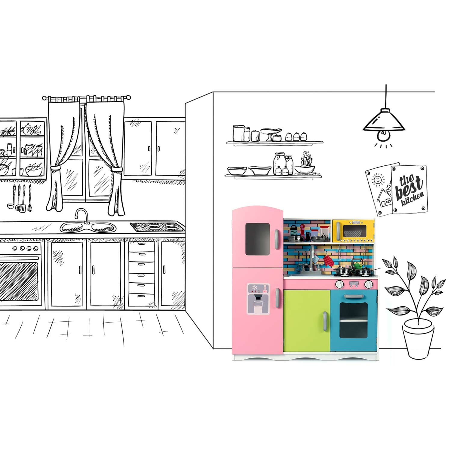 Puidust köök lastele - suur koos aksessuaaridega - Image 11