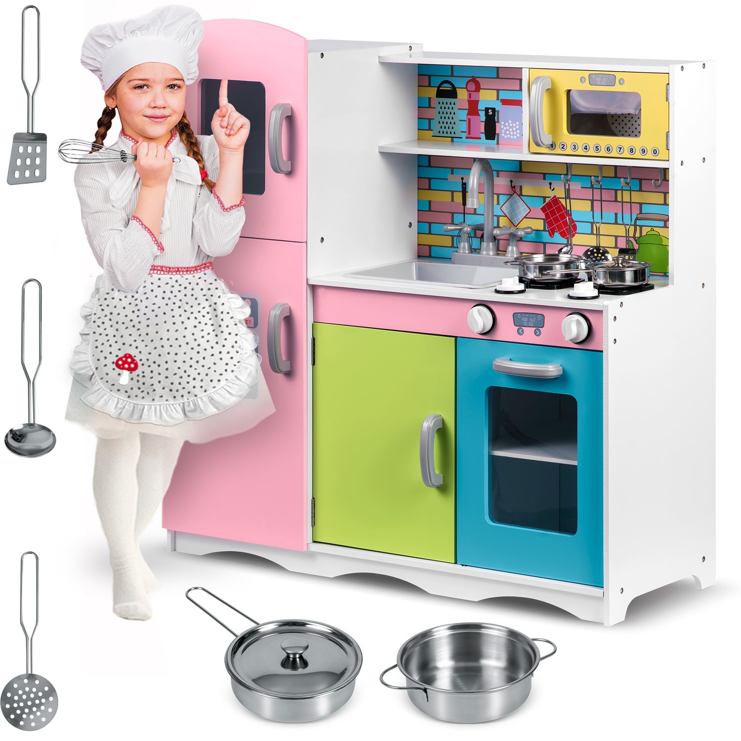 Puidust köök lastele - suur koos aksessuaaridega