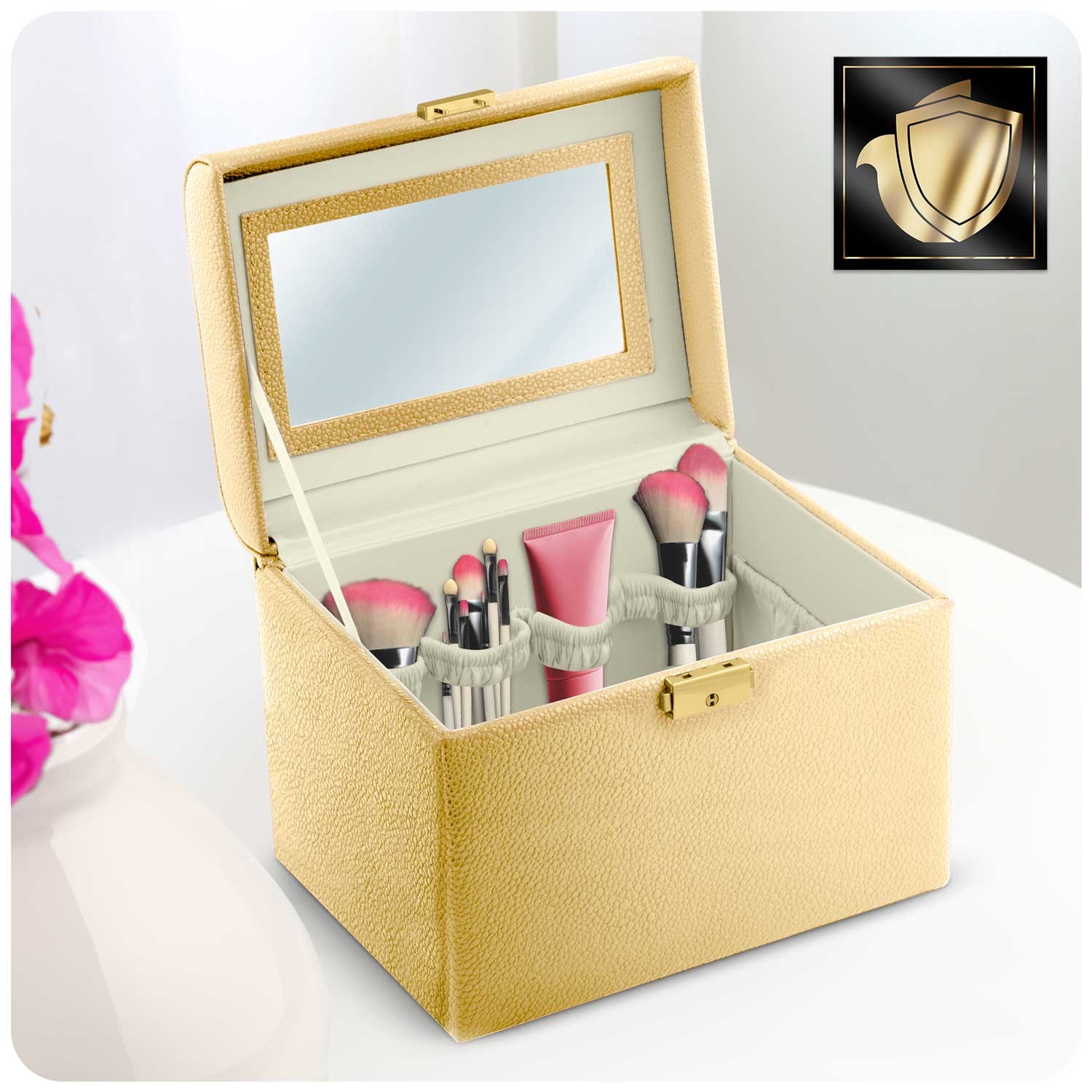 Massido MS-706 kosmeetikakott, kuldne - Image 2