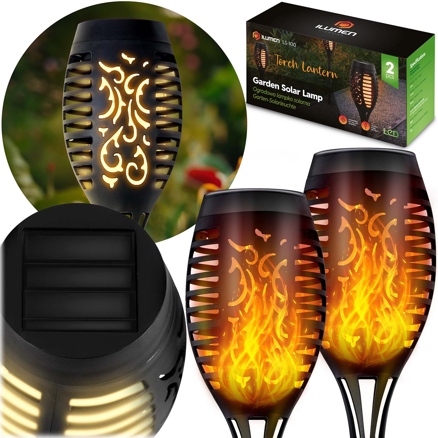 Päikeseenergial töötav taskulamp 2 tk Ilumen LS-100 - Image 9