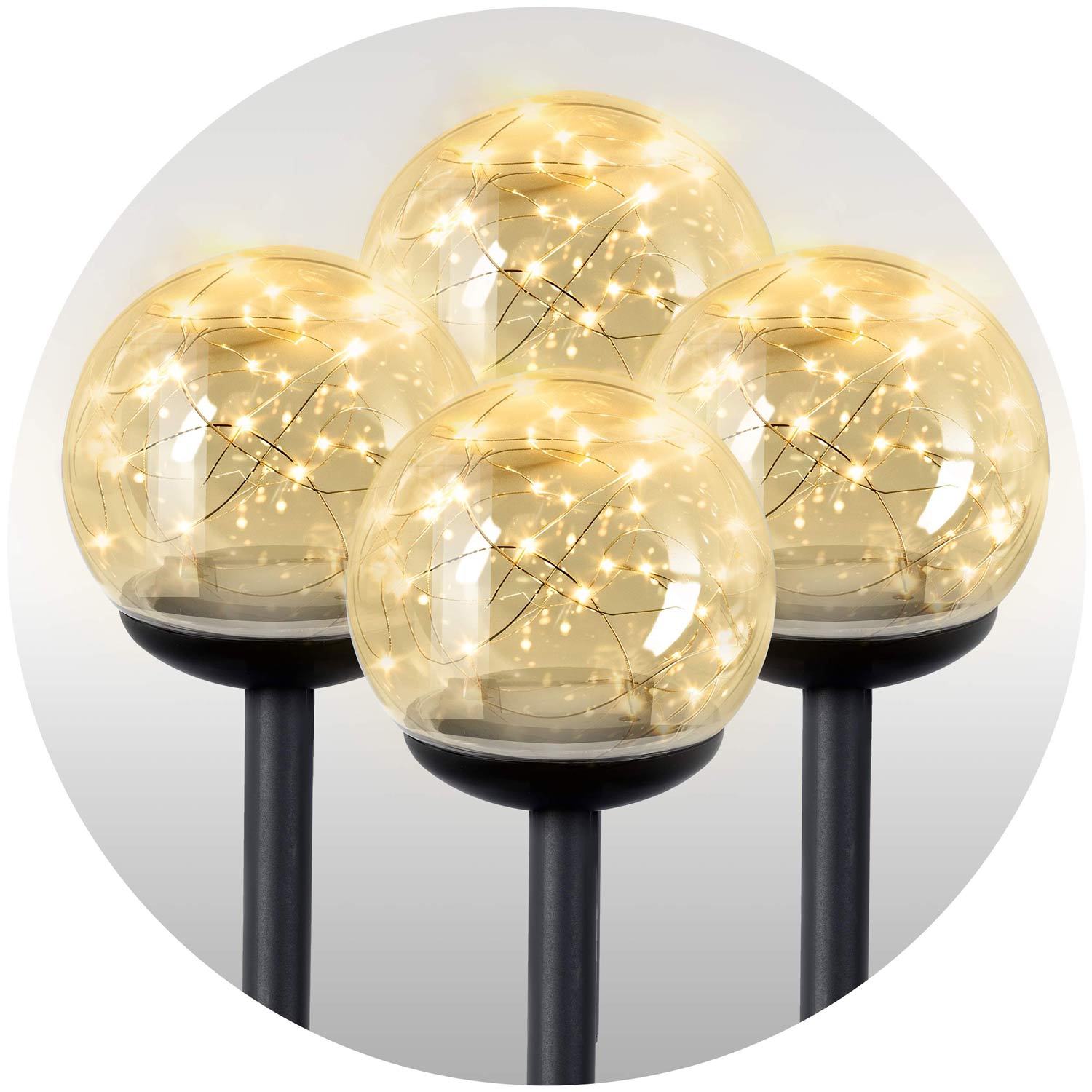 Päikeselamp, läbipaistev pall, 4 tk. Ilumen LS-103 - Image 5