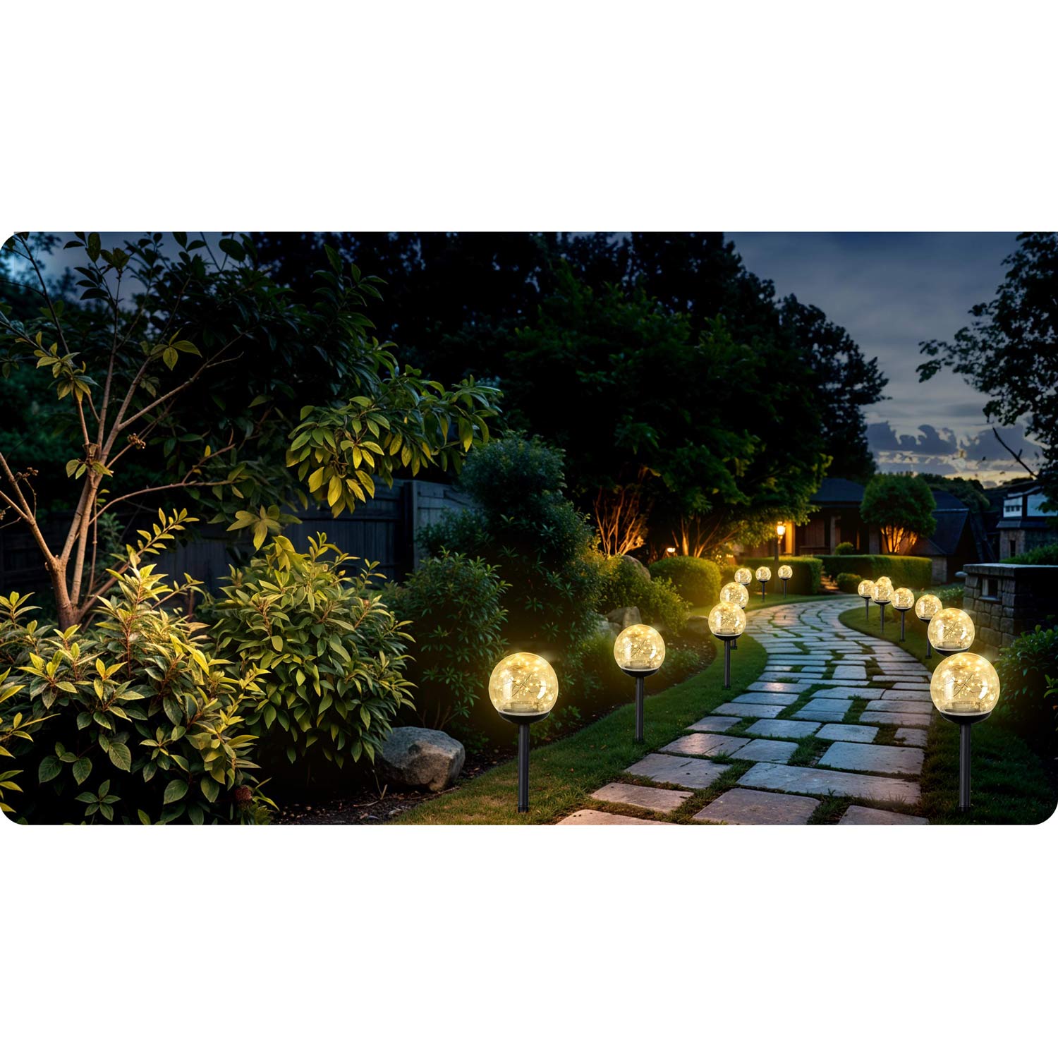 Päikeselamp, läbipaistev pall, 4 tk. Ilumen LS-103 - Image 4