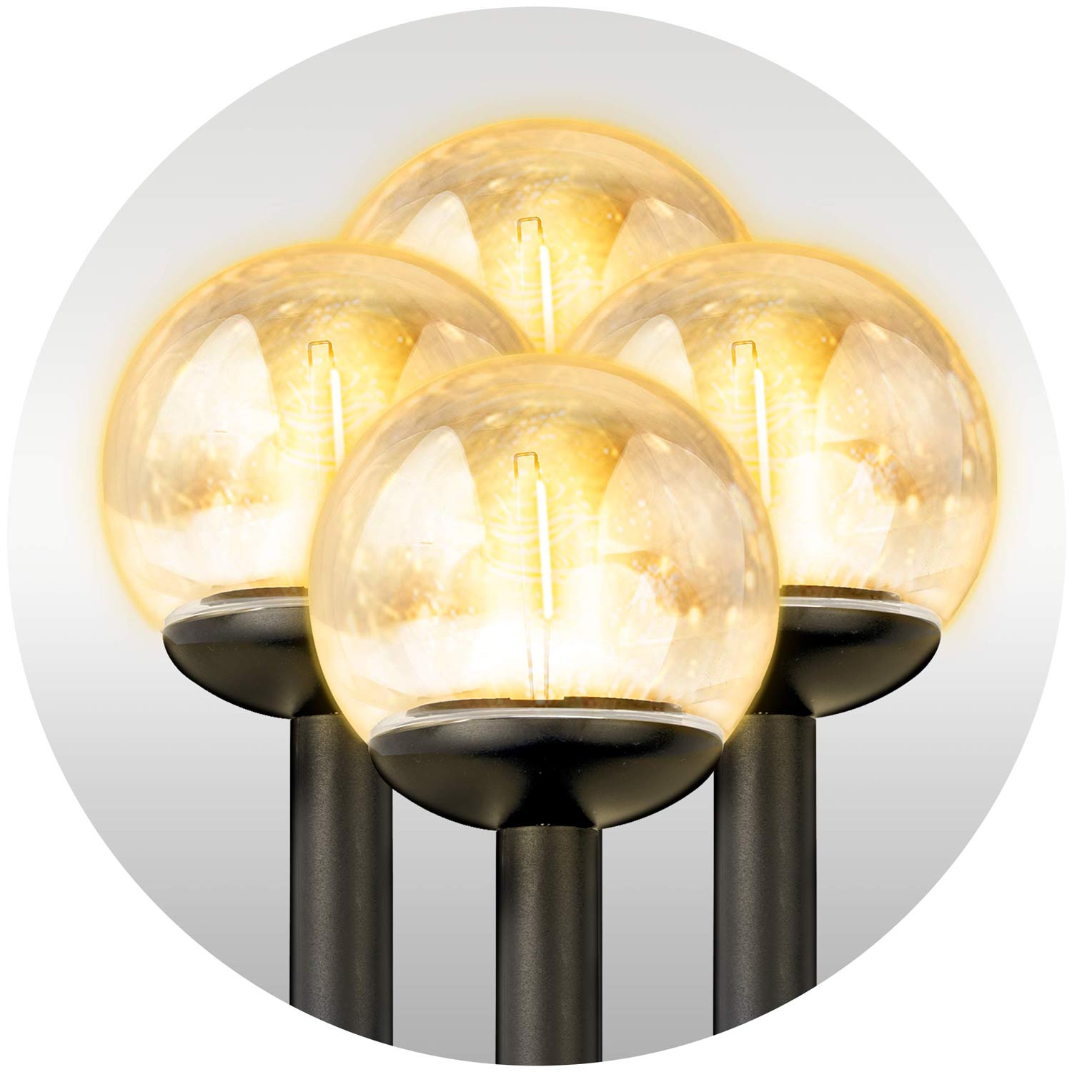 Päikeselamp, läbipaistev pall, 4 tk. Ilumen LS-103 - Image 5