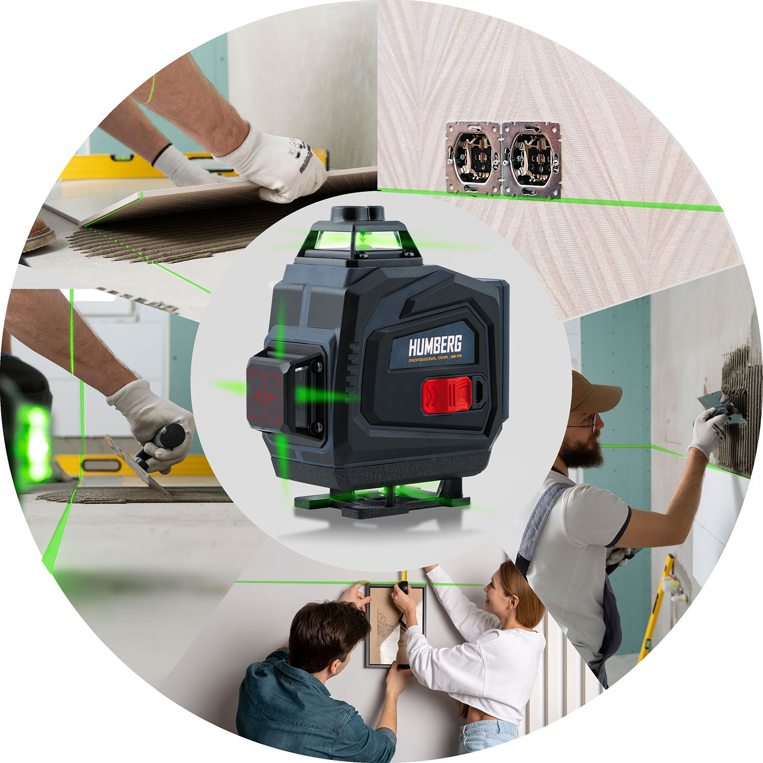 Humberg HM-170 ristjoonlaser kohvris + lisatarvikud - Image 8