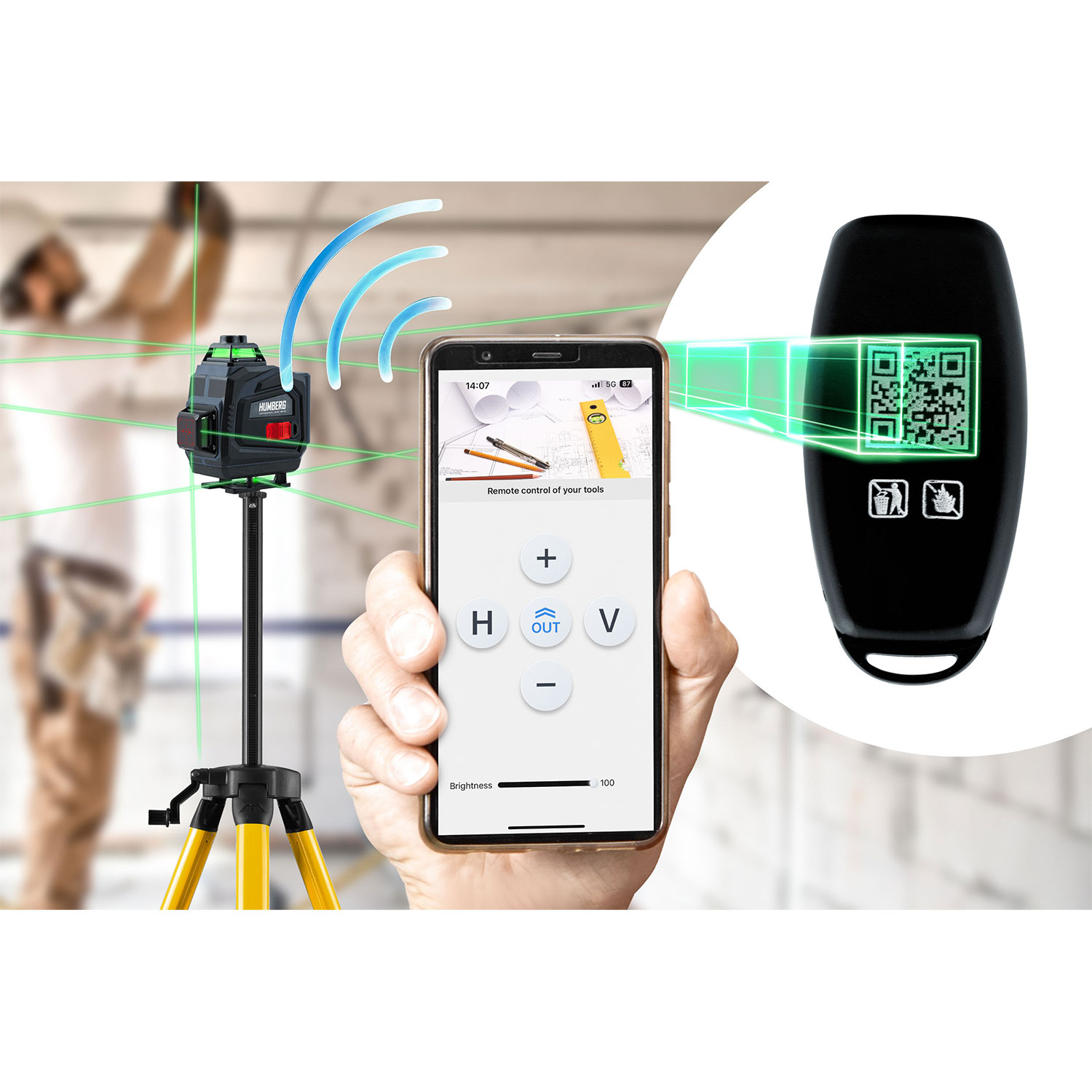 Ristjoonlaser kohvris + Humberg HM-170 statiiv - Image 7