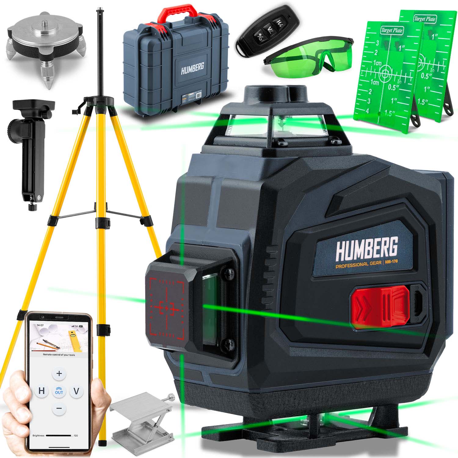Ristjoonlaser kohvris + Humberg HM-170 statiiv - Image 14