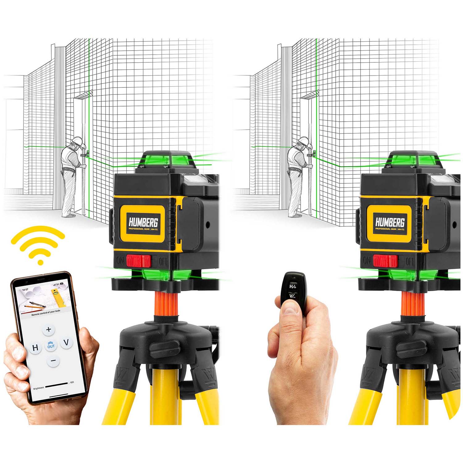 Ristjoonlaser kohvris + Humberg HM-172 statiiv - Image 11