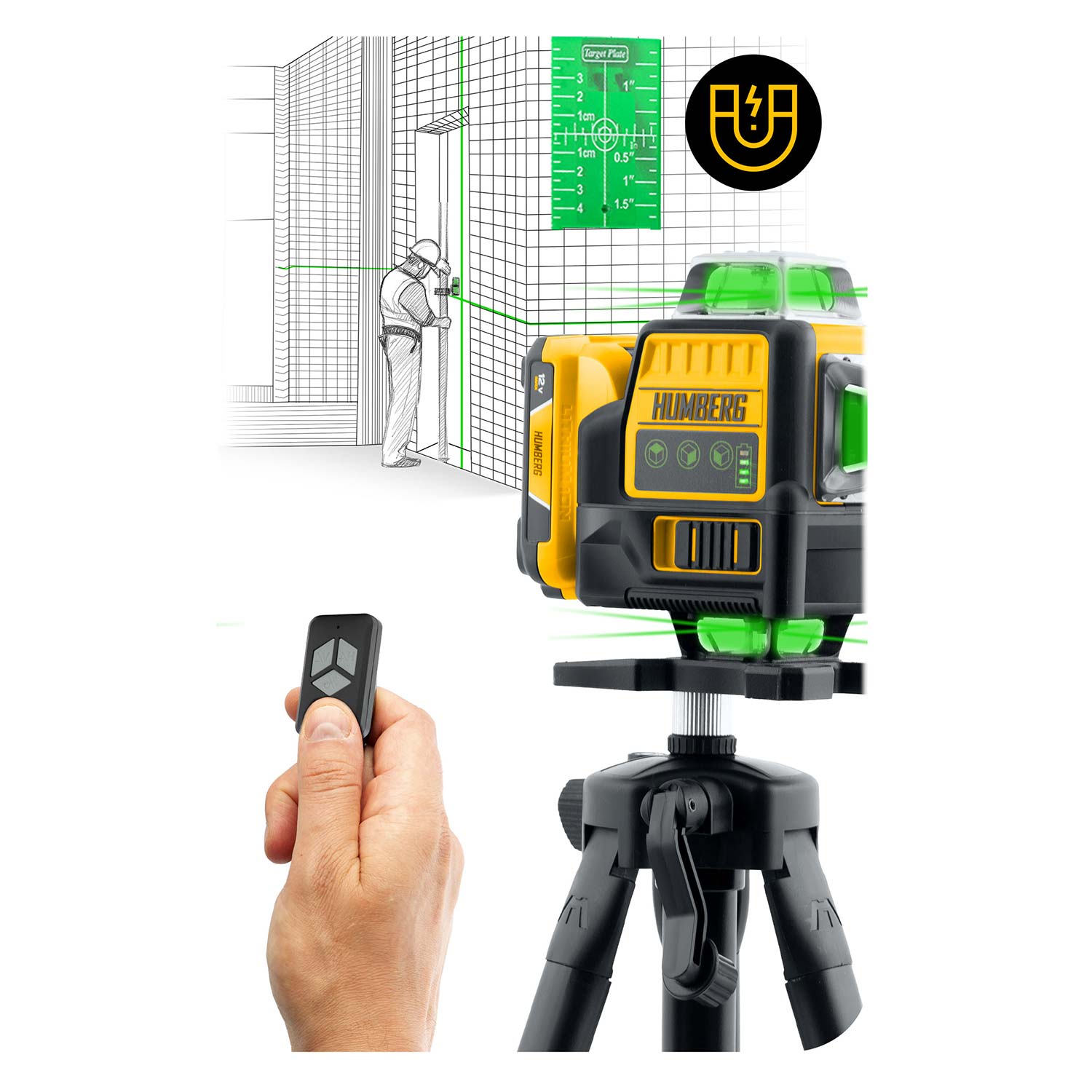 Ristjoonlaser kohvris + Humberg HM-171 statiiv - Image 10