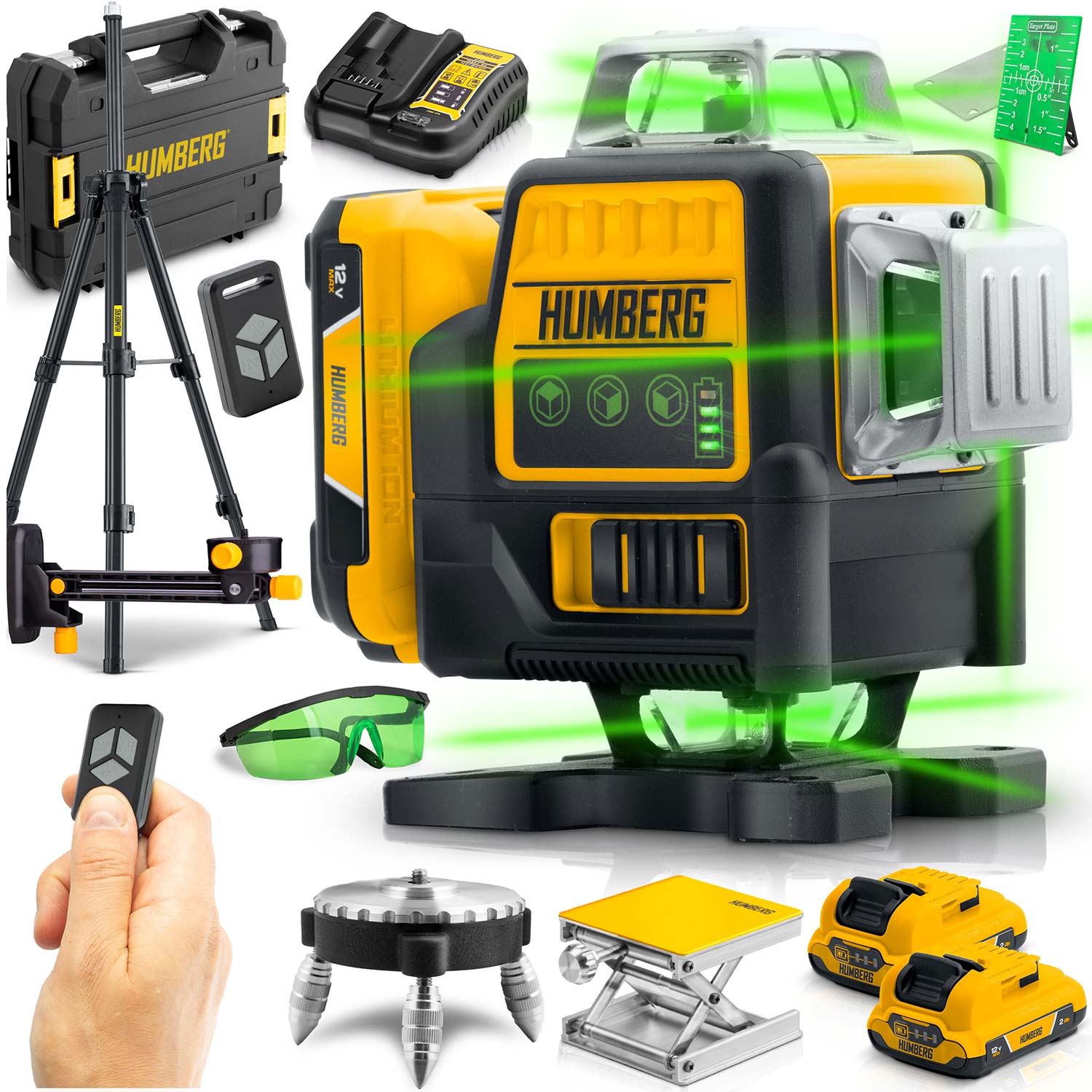 Ristjoonlaser kohvris + Humberg HM-171 statiiv