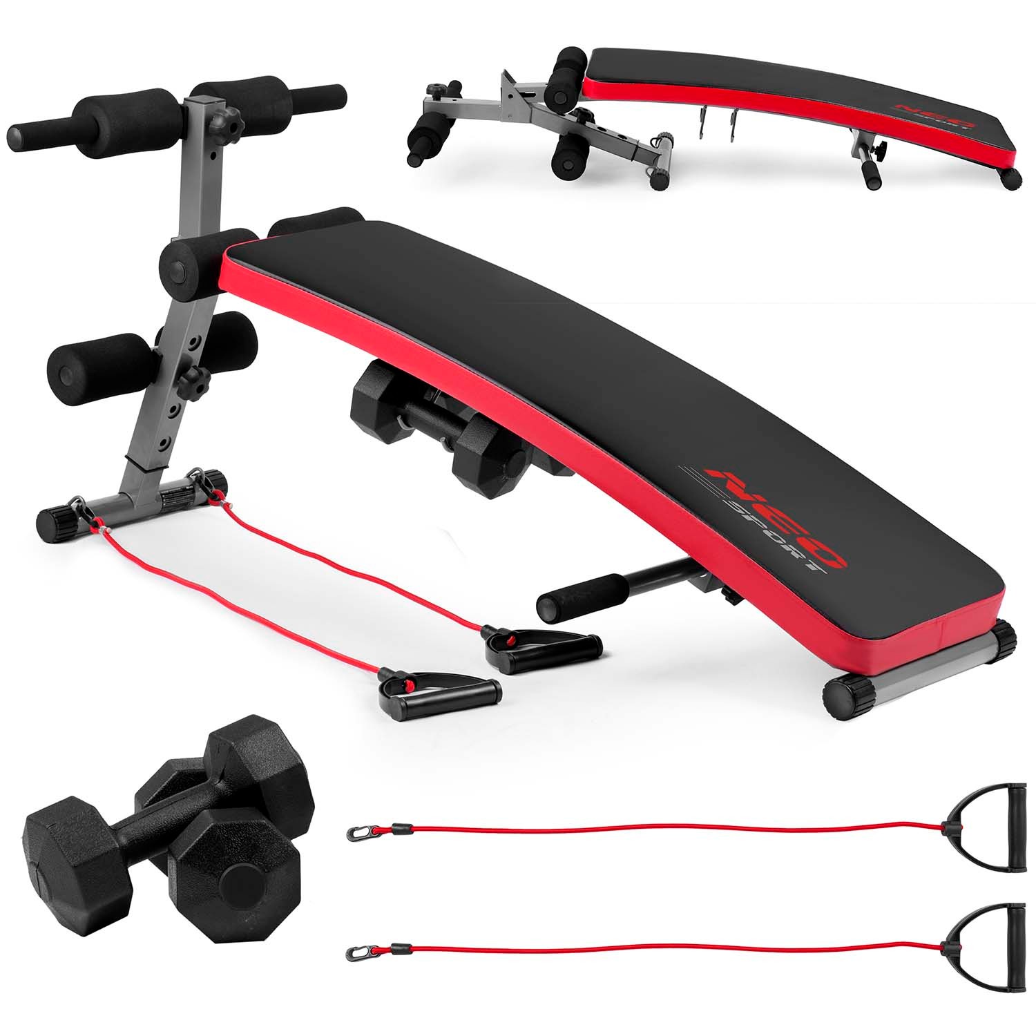 Kaldus treeningpink ekspanderite ja hantlitega Neo-Sport NS-211