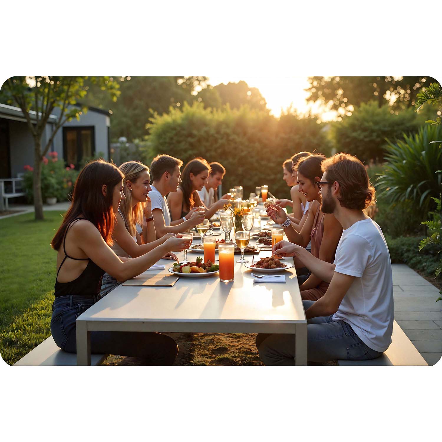 Kokkupandav aiapink toitlustamiseks 180 cm Plonos valge - Image 7