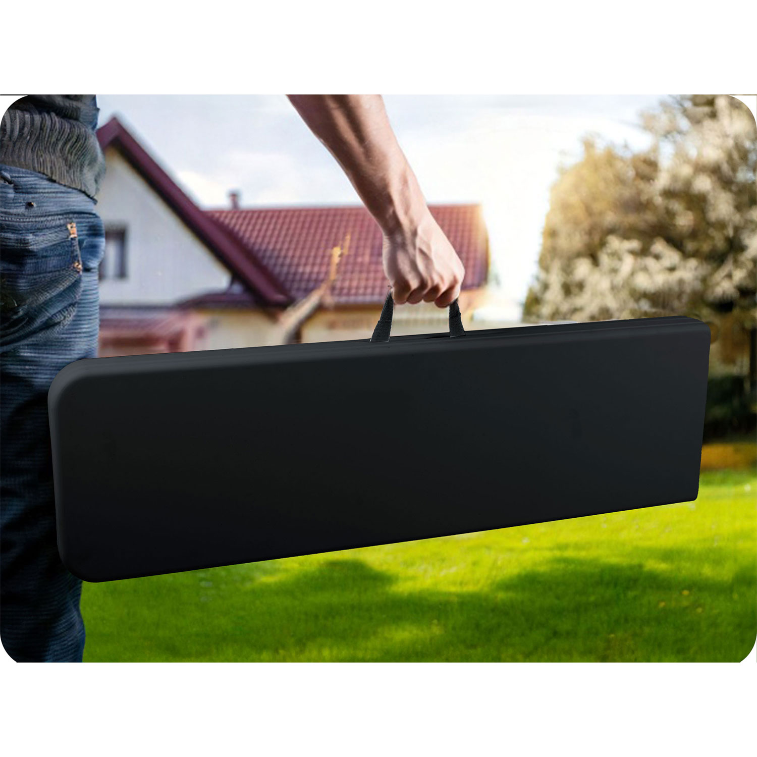 Kokkupandav toitlustusaiapink 180 cm Plonos must - Image 7