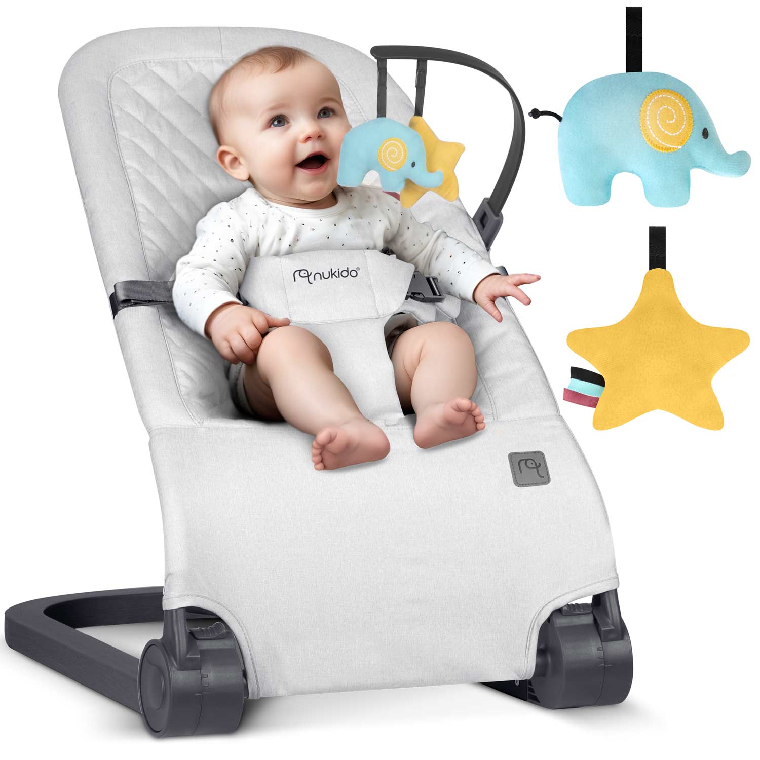 NK-52 Nukido kiiktool mänguasjadega - helehall