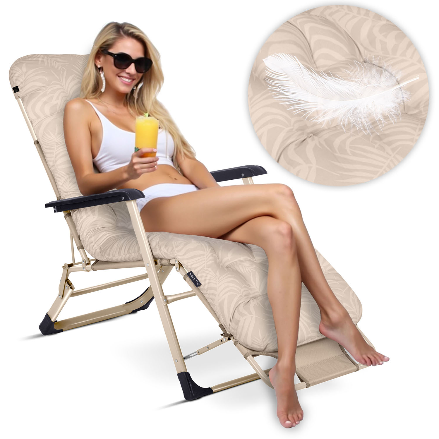 Kokkupandav aiatool padjaga Sofotel ChillWell komplekt 2 tk, beež - Image 6