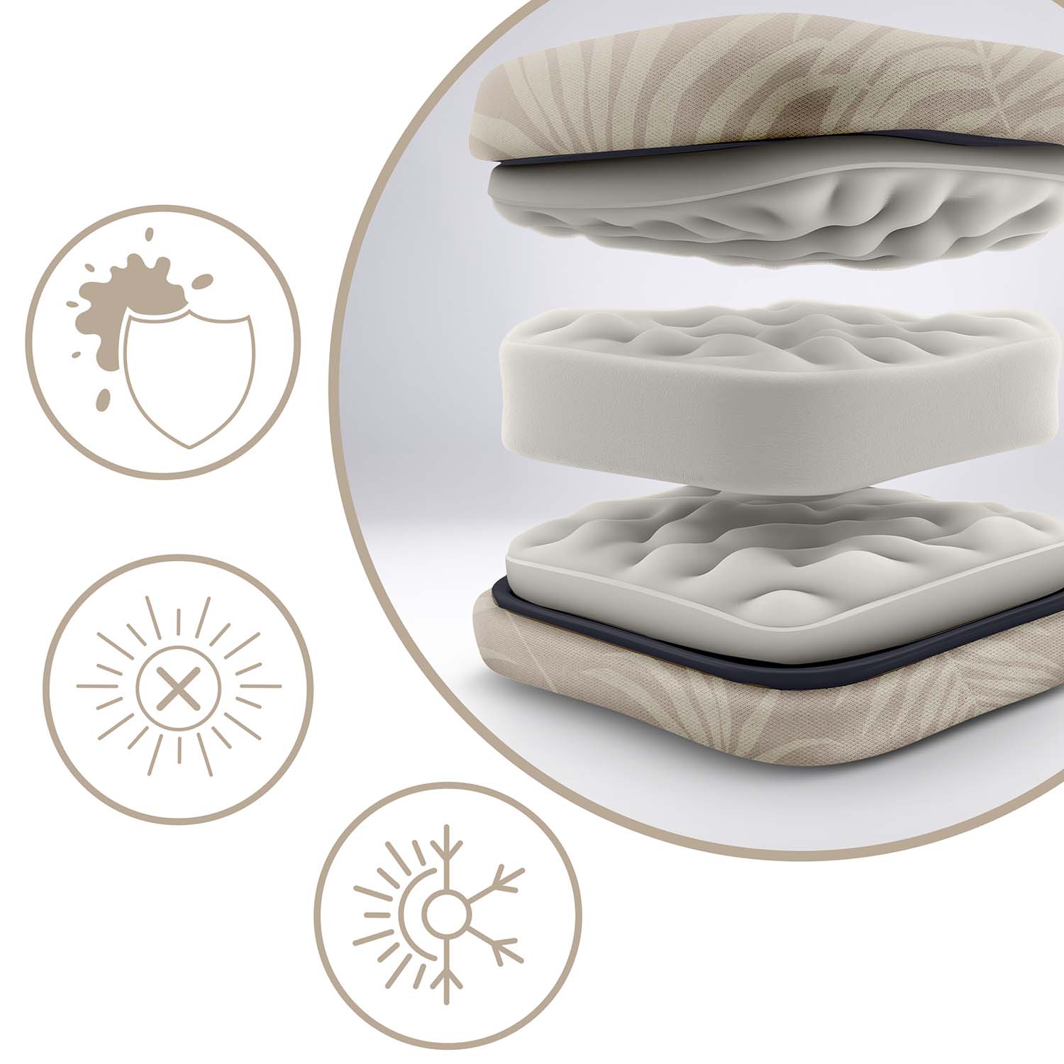 Kokkupandav aiatool padjaga Sofotel ChillWell komplekt 2 tk, beež - Image 7