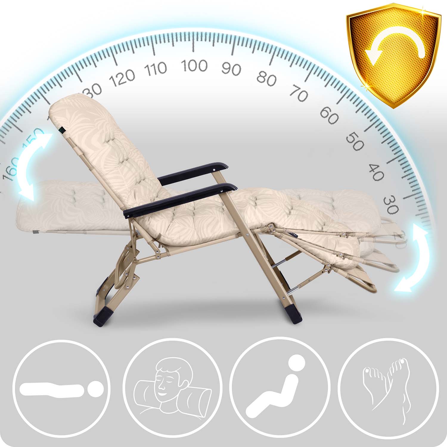 Kokkupandav aiatool padjaga Sofotel ChillWell komplekt 2 tk, beež - Image 9