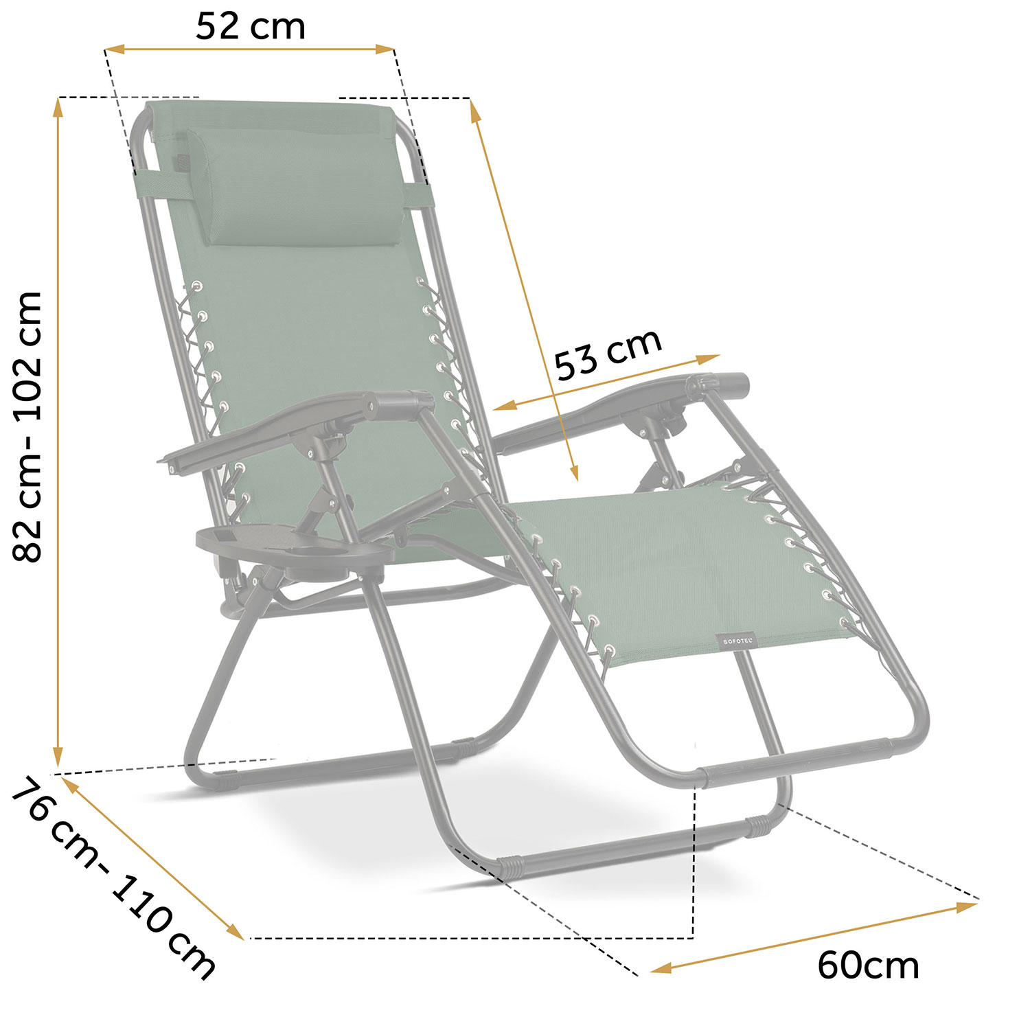 Kokkupandav aialaimer padjaga Sofotel ChillWell komplekt 2 rohelist - Image 3