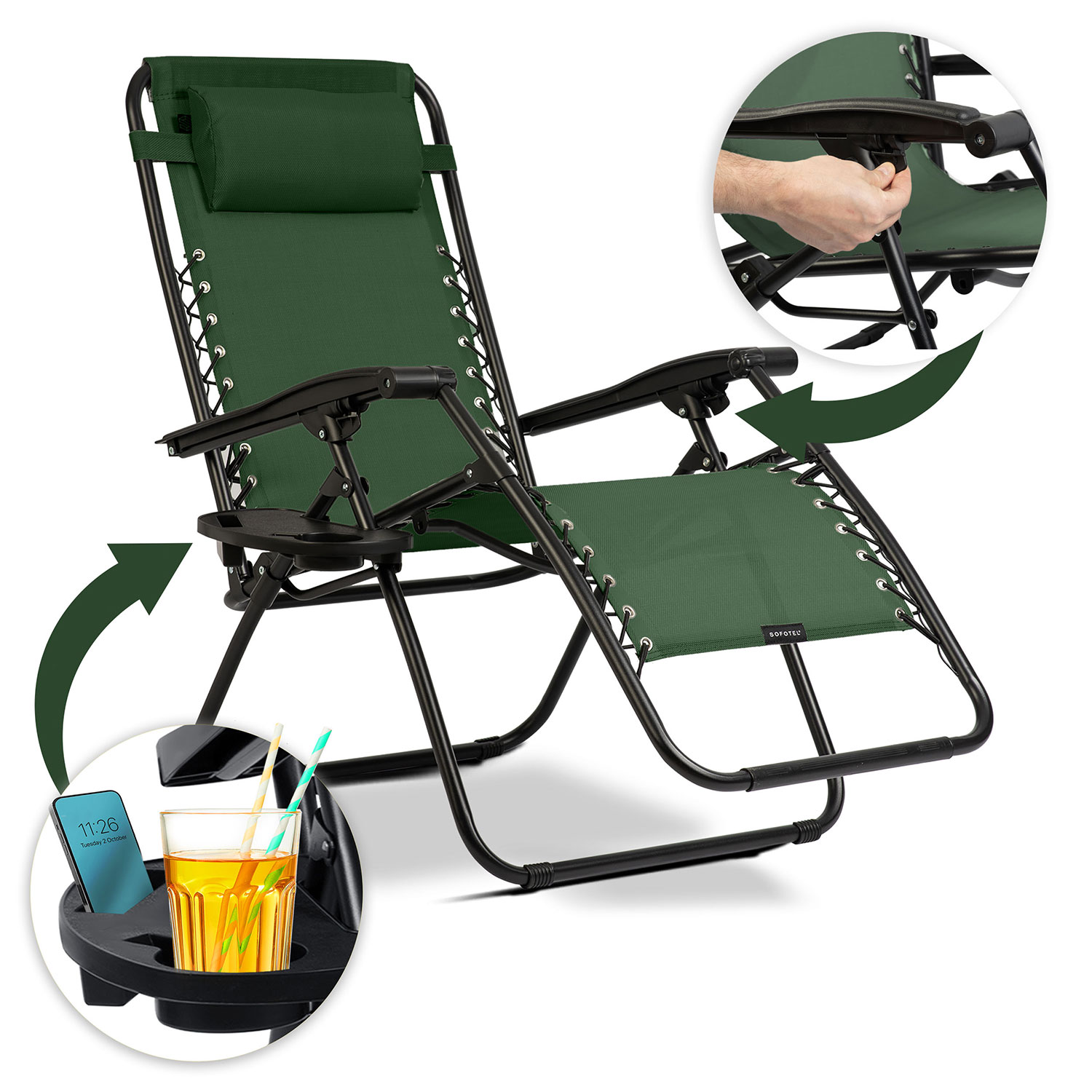 Kokkupandav aialaimer padjaga Sofotel ChillWell komplekt 2 rohelist - Image 6