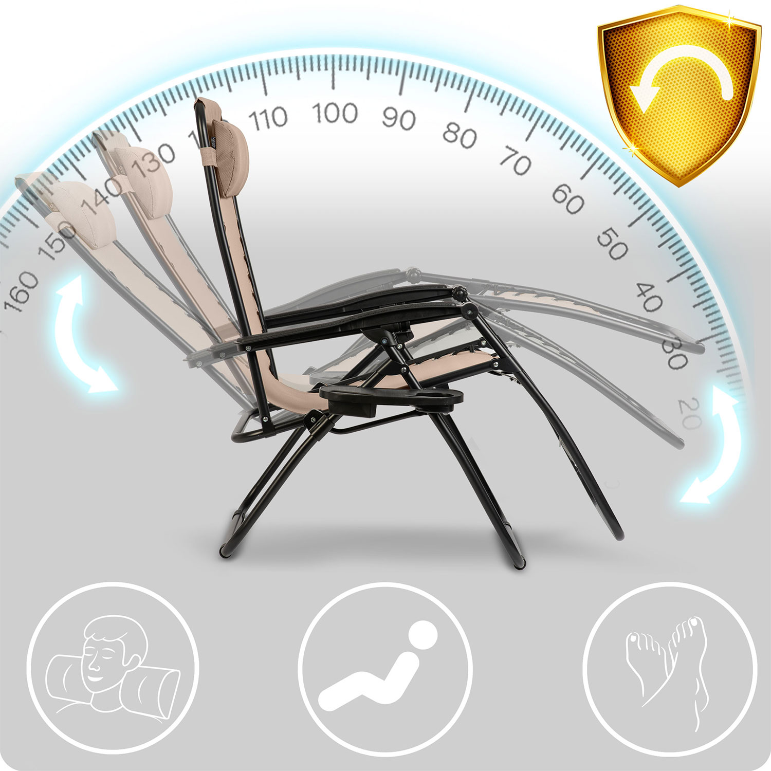 Kokkupandav aiatool padjaga Sofotel ChillWell komplekt 2 tk, beež - Image 9