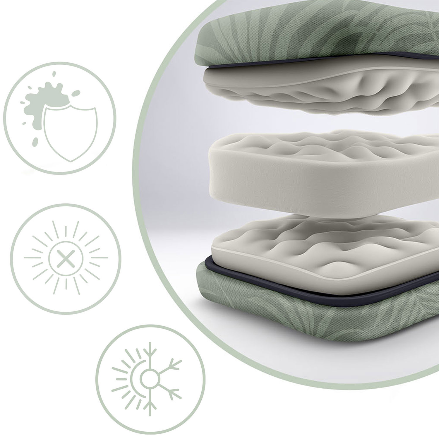 Kokkupandav aialaimer padjaga Sofotel ChillWell komplekt 2, heleroheline - Image 8