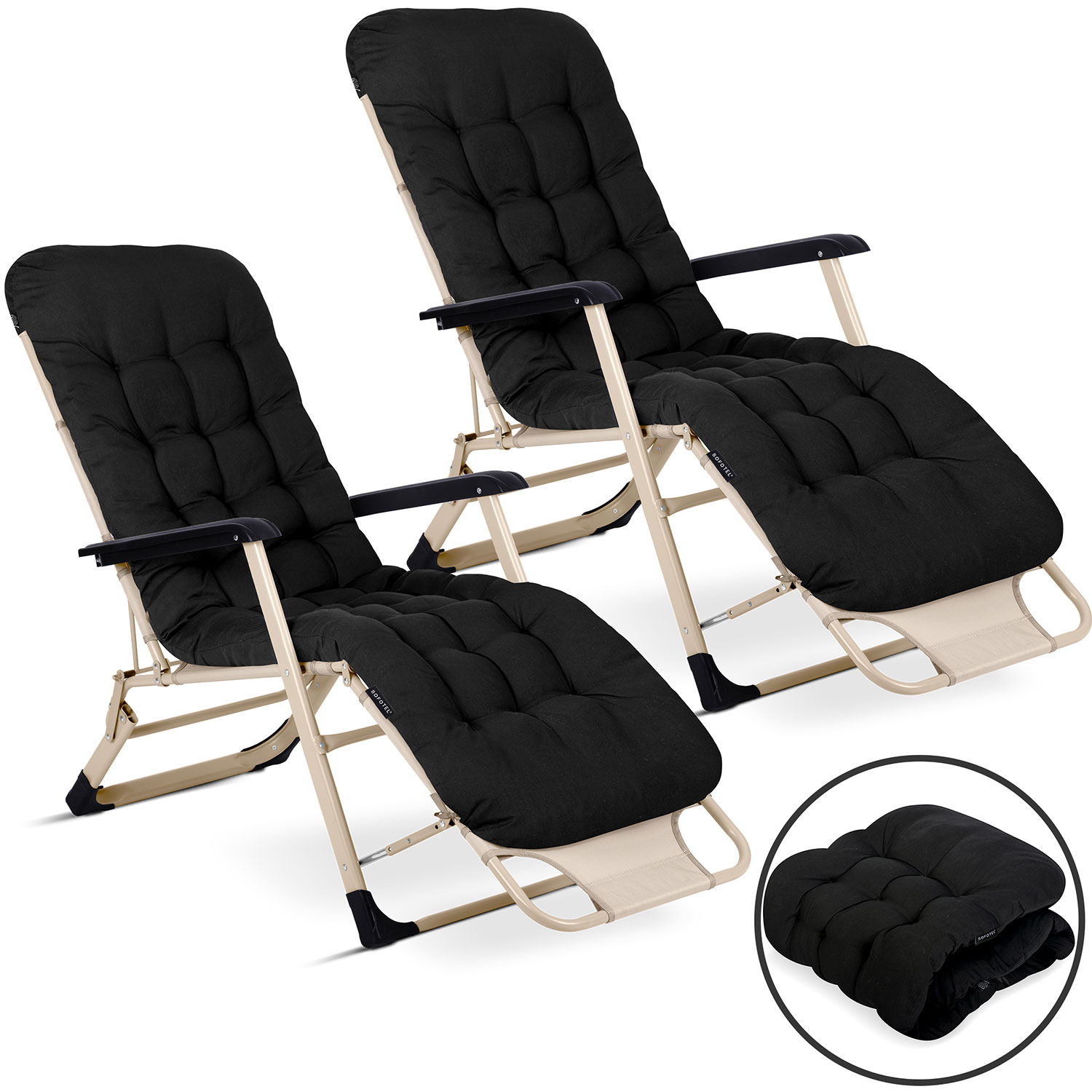 Kokkupandav aiatool padjaga Sofotel ChillWell komplekt 2 musta - Image 2