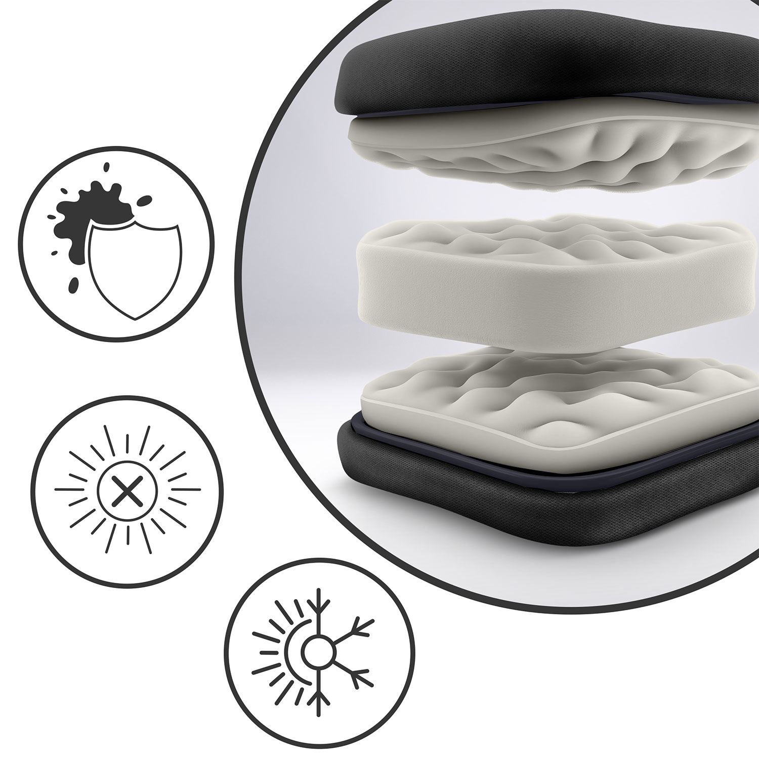 Kokkupandav aiatool padjaga Sofotel ChillWell komplekt 2 musta - Image 6