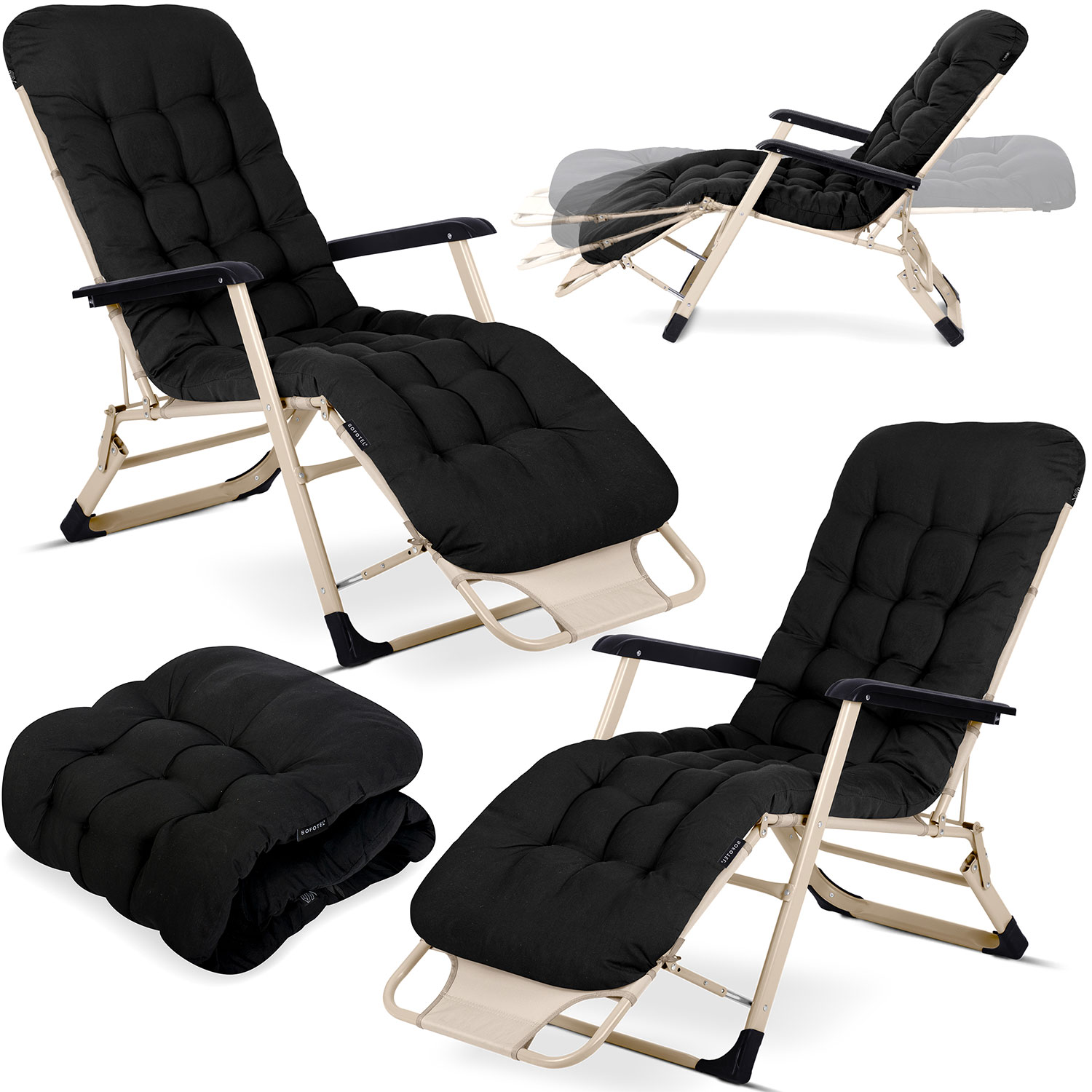 Kokkupandav aiatool padjaga Sofotel ChillWell komplekt 2 musta