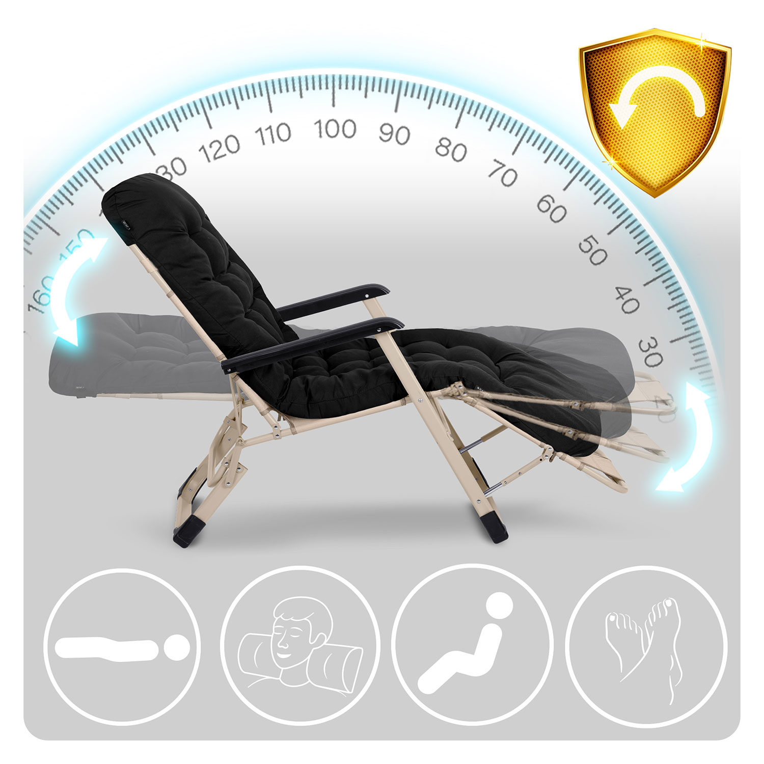 Kokkupandav aiatool padjaga Sofotel ChillWell komplekt 2 musta - Image 9