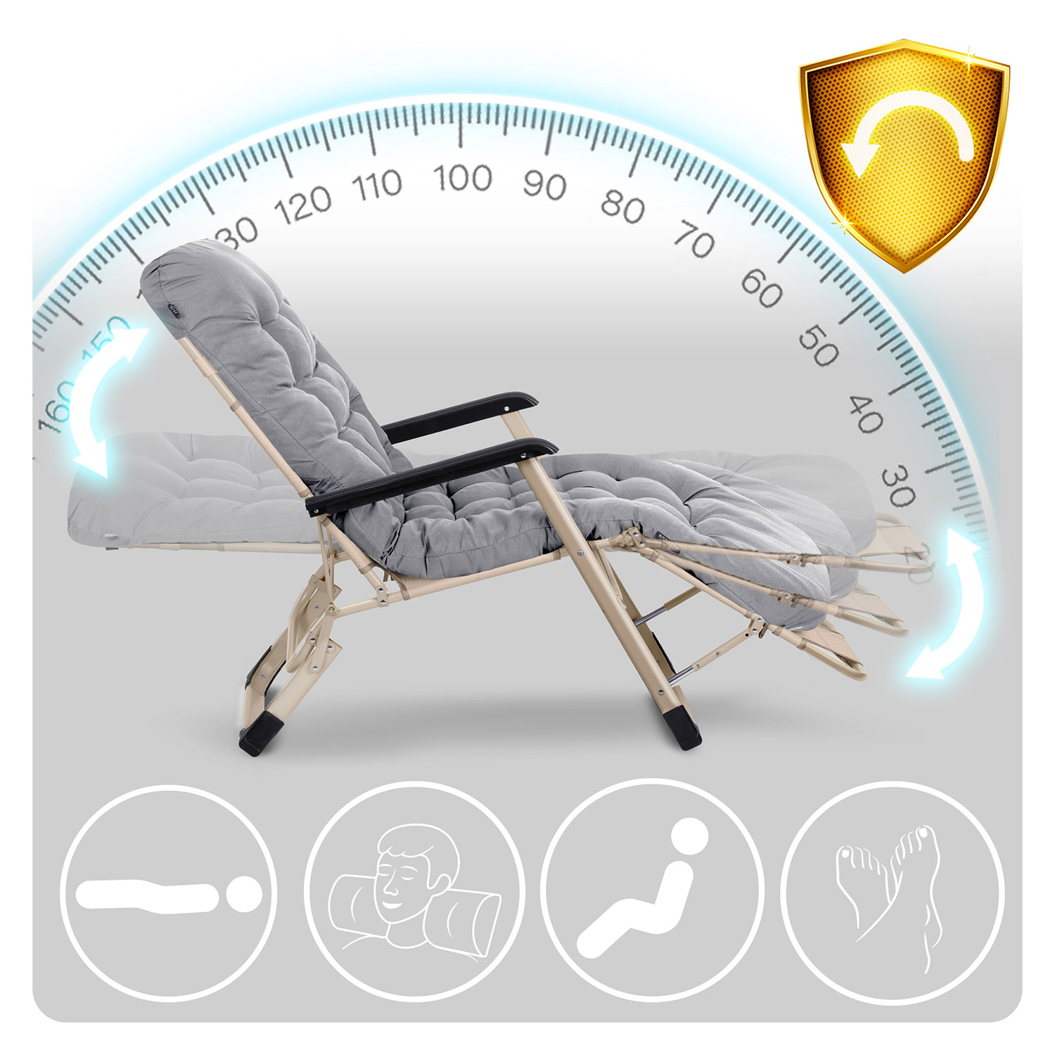 Kokkupandav aiatool padjaga Sofotel ChillWell komplekt 2, helehall - Image 9