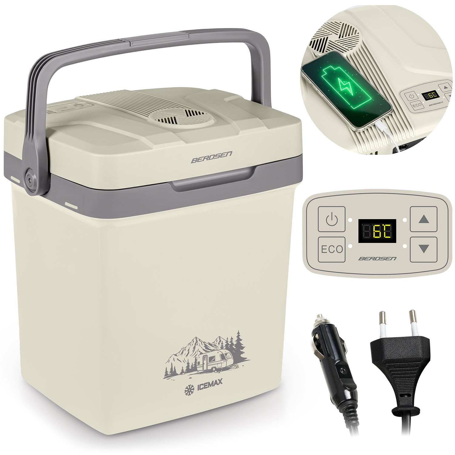 Berdsen Icemax 26-liitrine ECO-režiimiga reisikülmik - kreemjas - Image 14