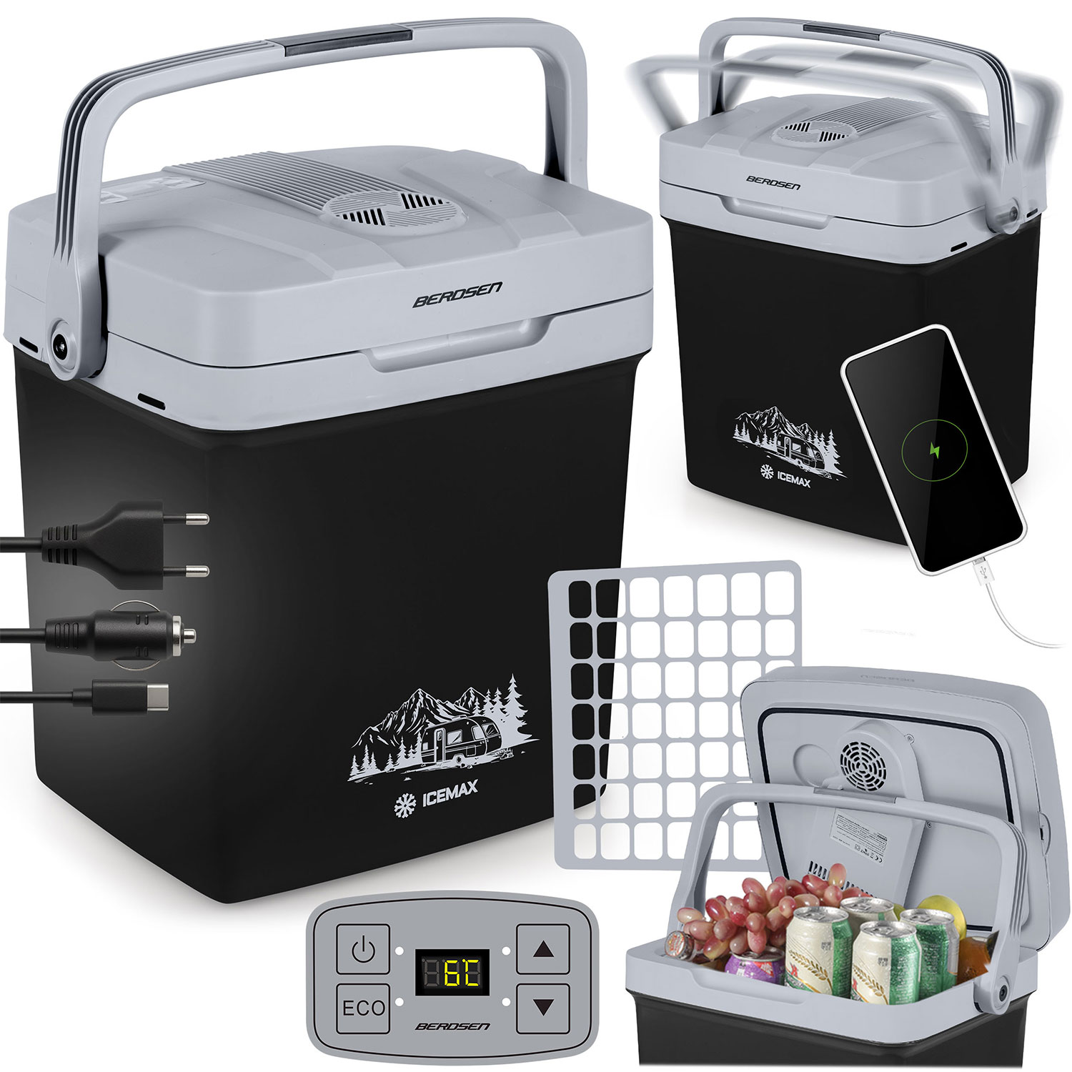 Berdsen Icemax 26-liitrine ECO-režiimiga reisikülmik - must