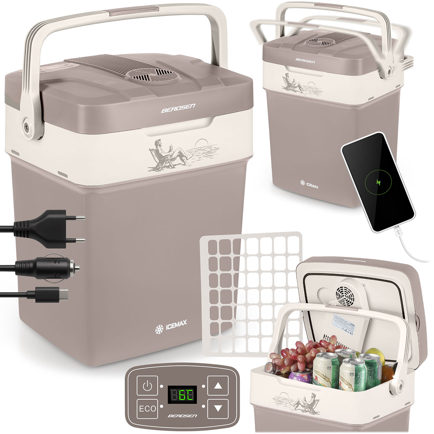 Berdsen Icemax 29-liitrine ECO-režiimiga külmik - tumehall