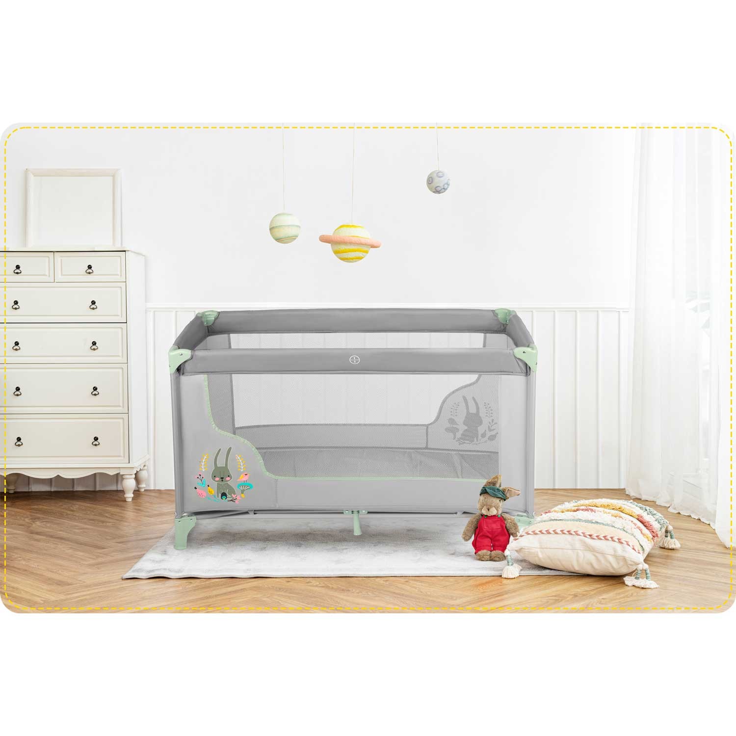 Reisivoodi 125 x 65 x 78 cm RK-240 hall-mündiroheline - Image 8