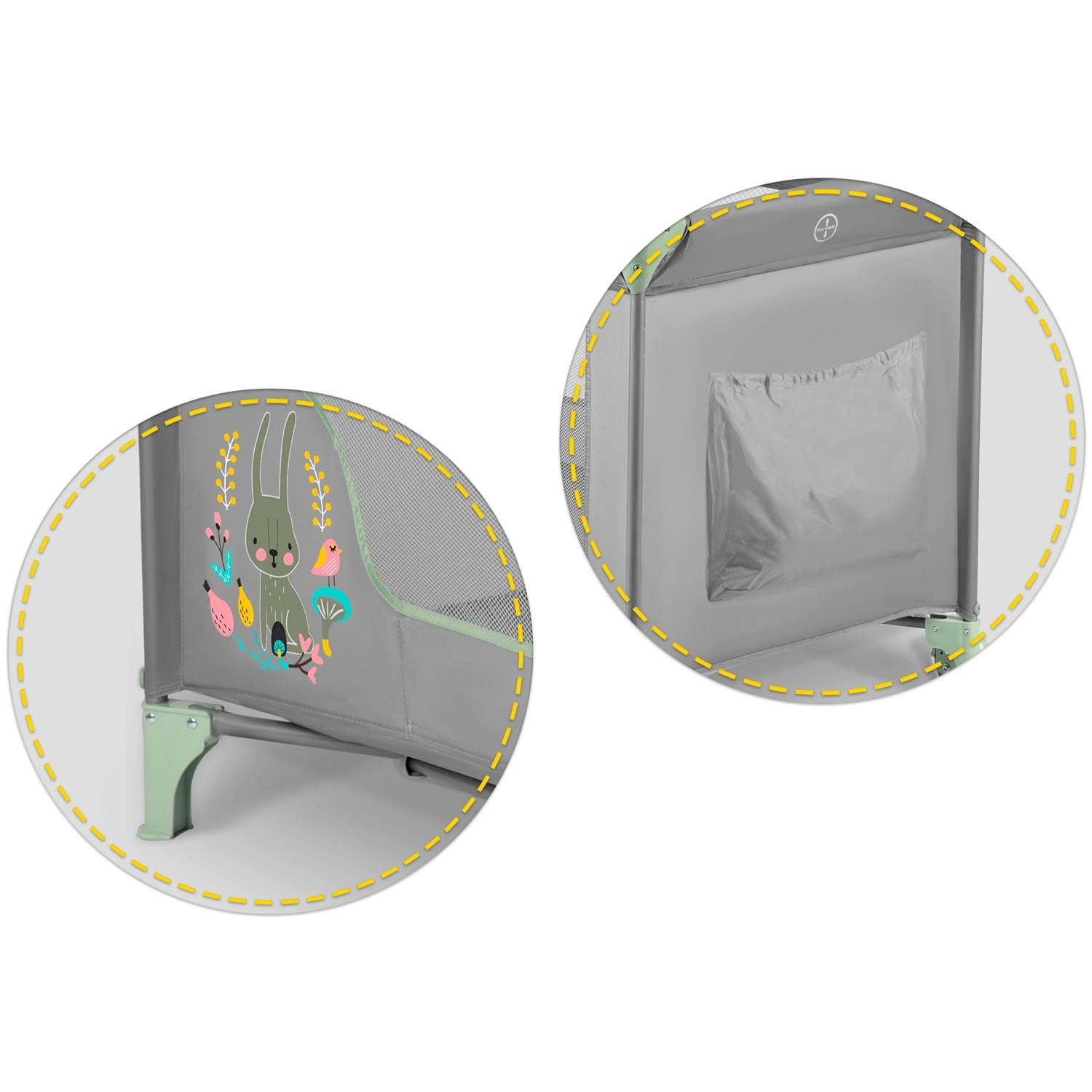 Reisivoodi 125 x 65 x 78 cm RK-240 hall-mündiroheline - Image 9