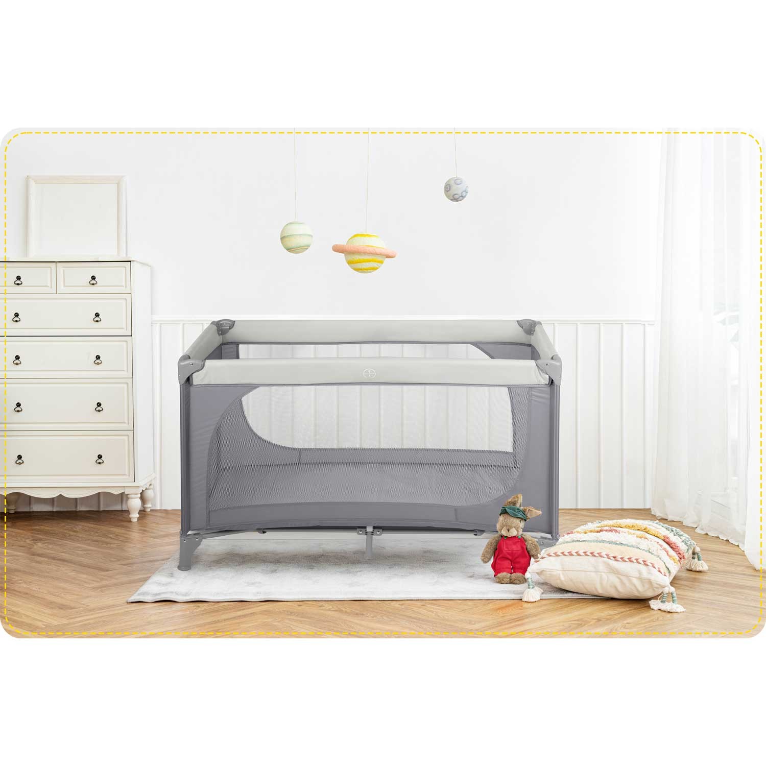 Reisivoodi 125 x 65 x 78 cm RK-240 helehall - Image 8