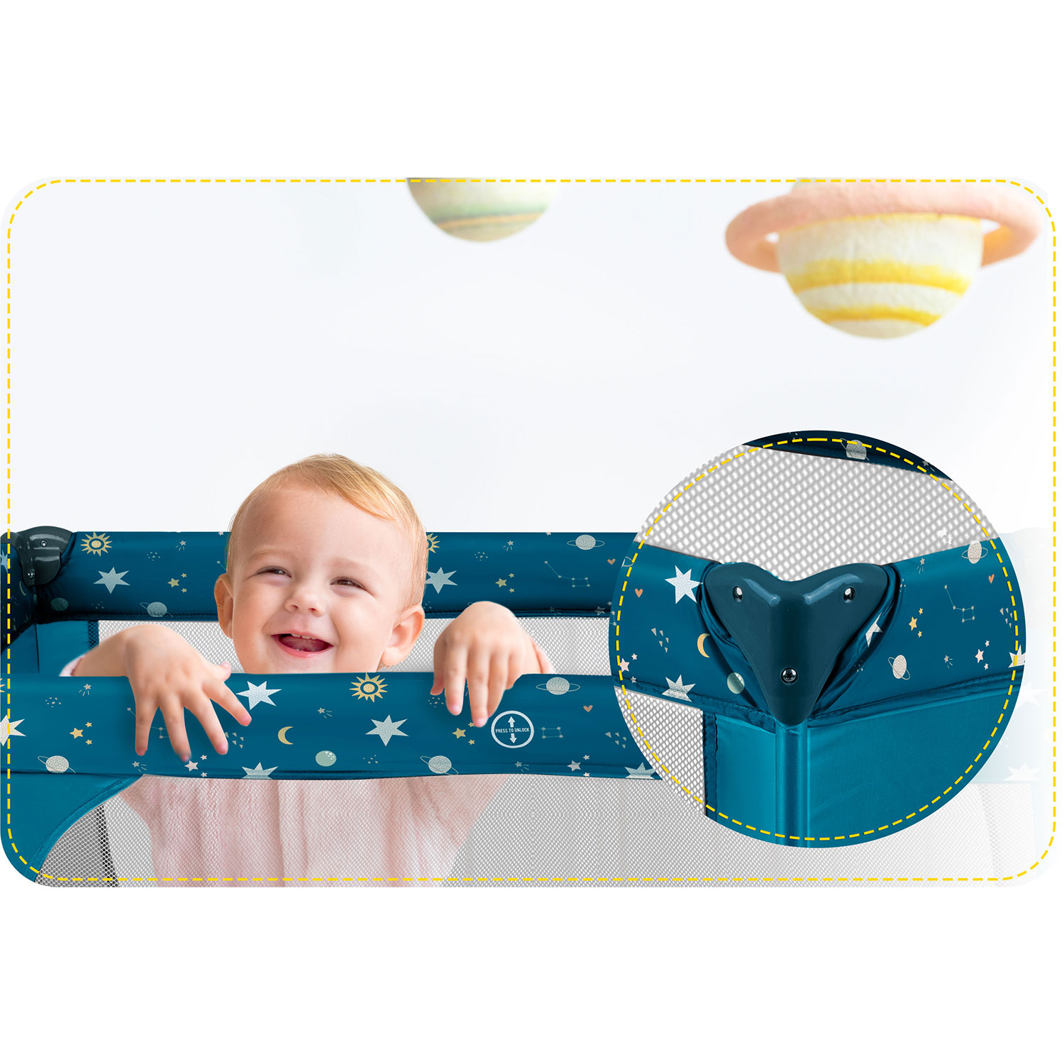 Reisivoodi 125 x 65 x 78 cm RK-240 tumesinine - Image 10