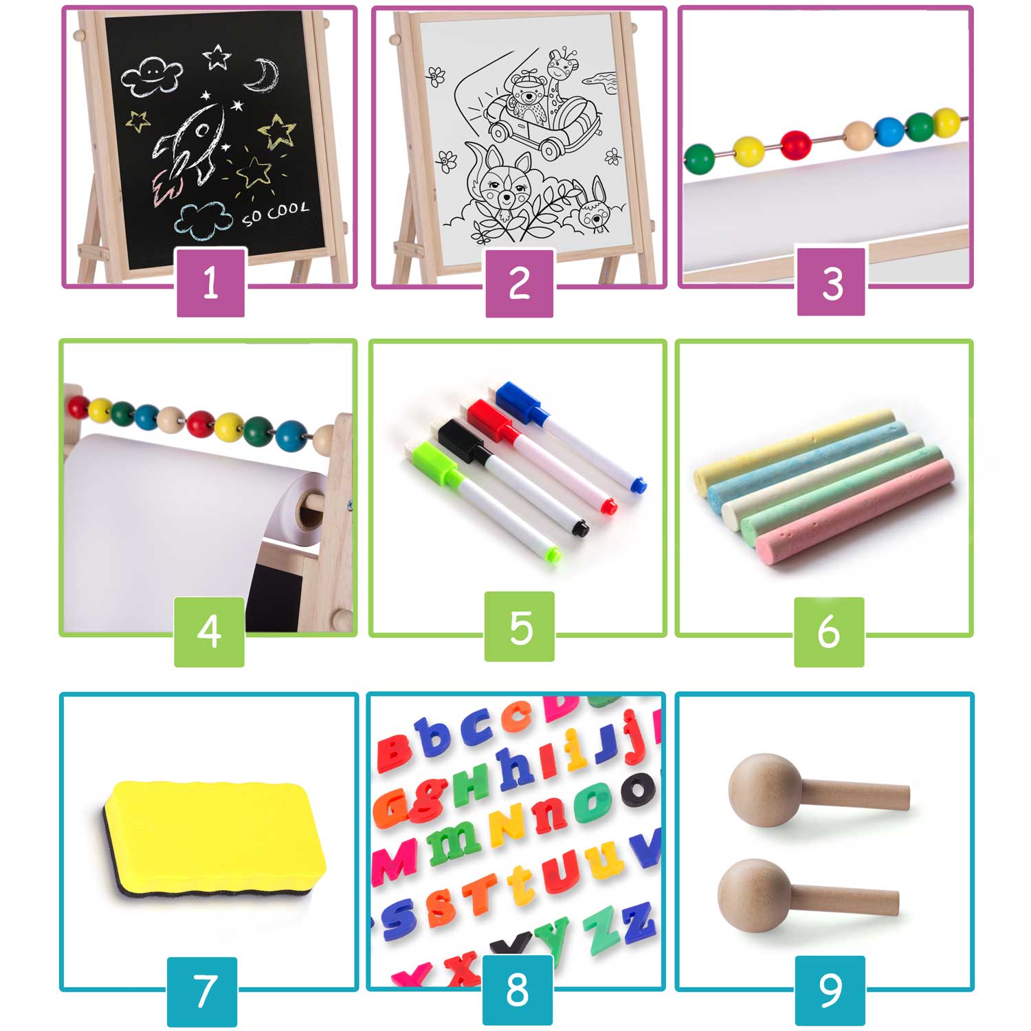 Ricokidsi pöörlev magnetiline kriiditahvli - Image 10