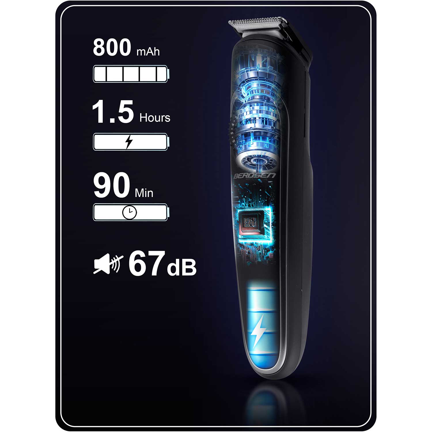 Berdsen BD-263 juukselõikur must - Image 8