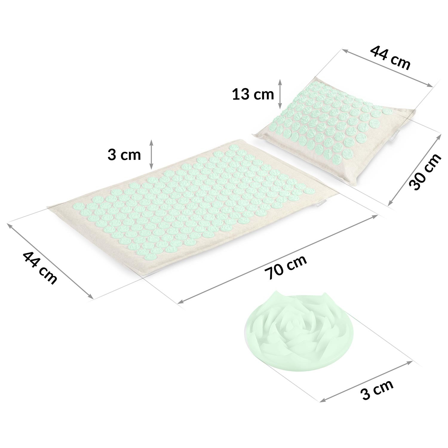 Neo-Sport 190201 nõelravimatt naeltega, hall ja piparmündiroheline - Image 5